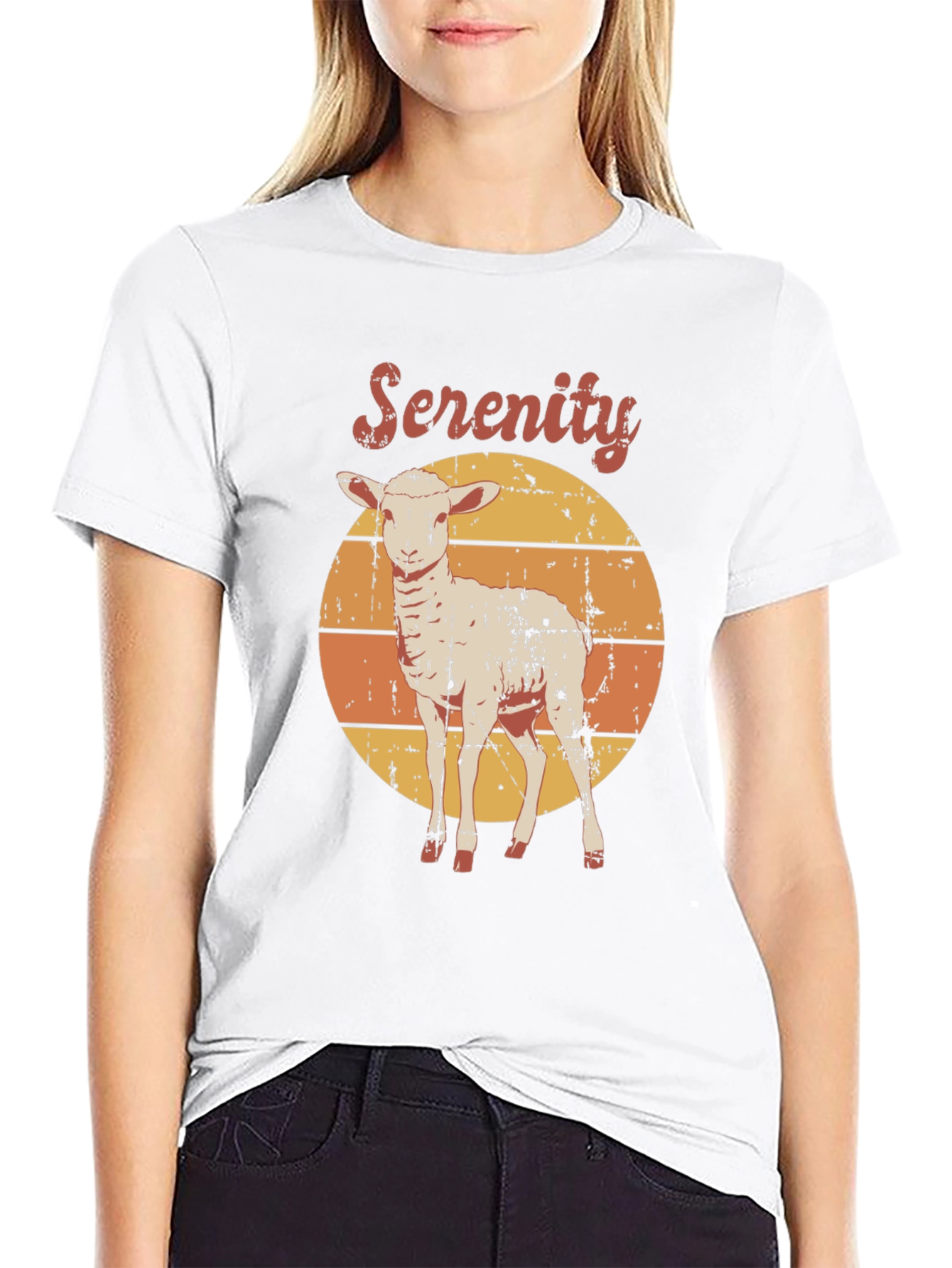 Serenity Lamb Graphic T-Shirt - Retro Style