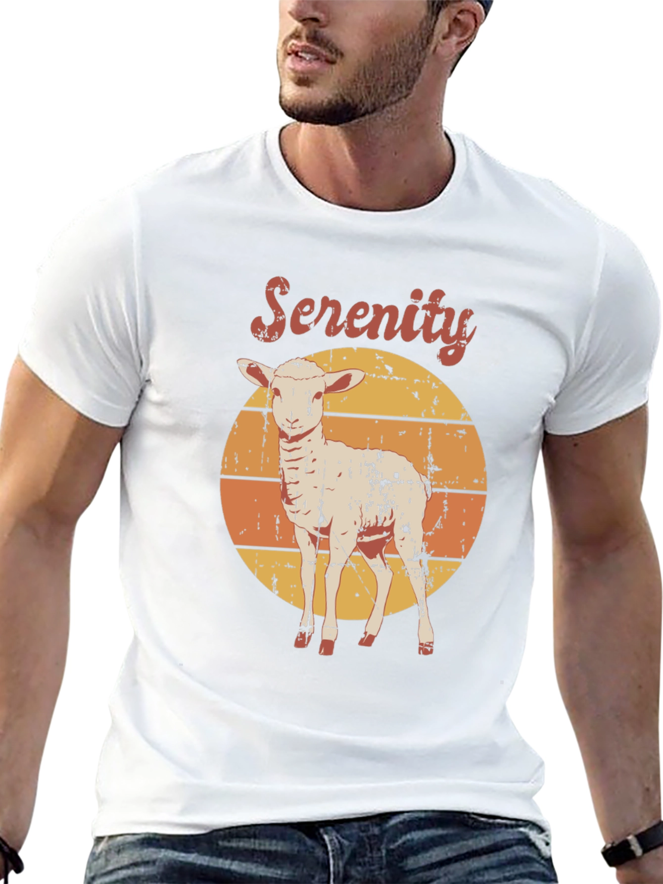 Serenity Lamb Graphic T-Shirt - Retro Style