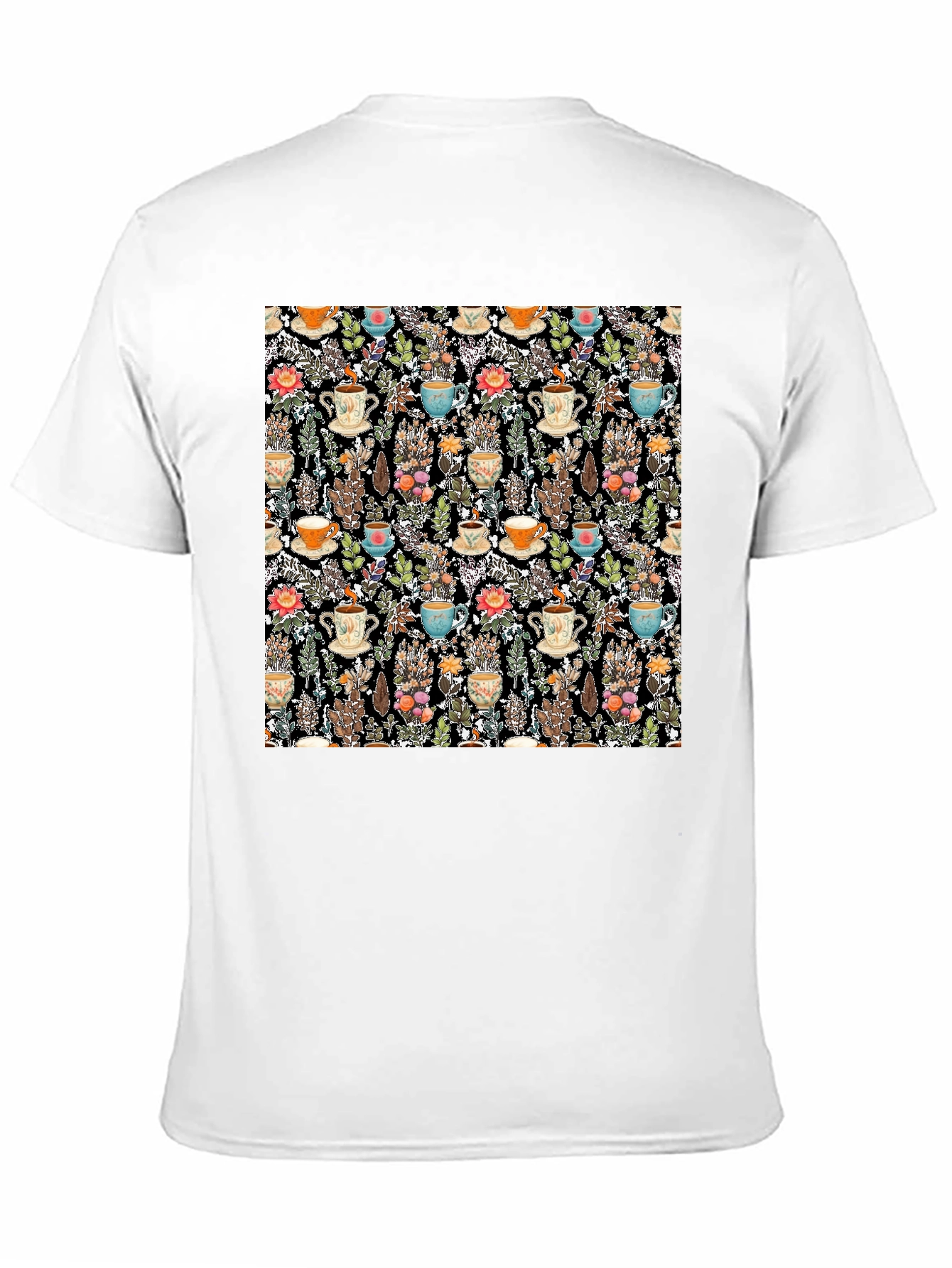 Botanical Tea Party Black T-Shirt