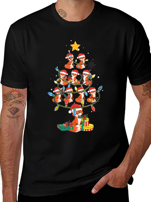 Fox Christmas Tree T-Shirt - Holiday Festive Tee