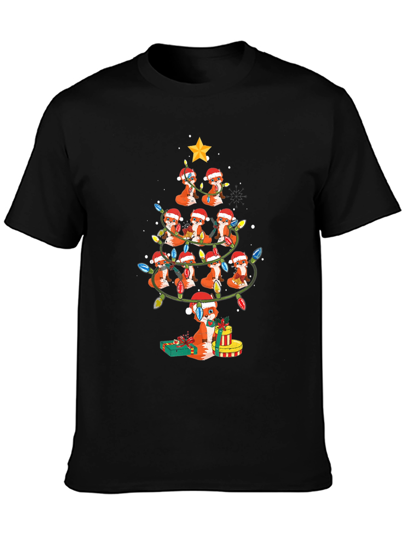 Fox Christmas Tree T-Shirt - Holiday Festive Tee