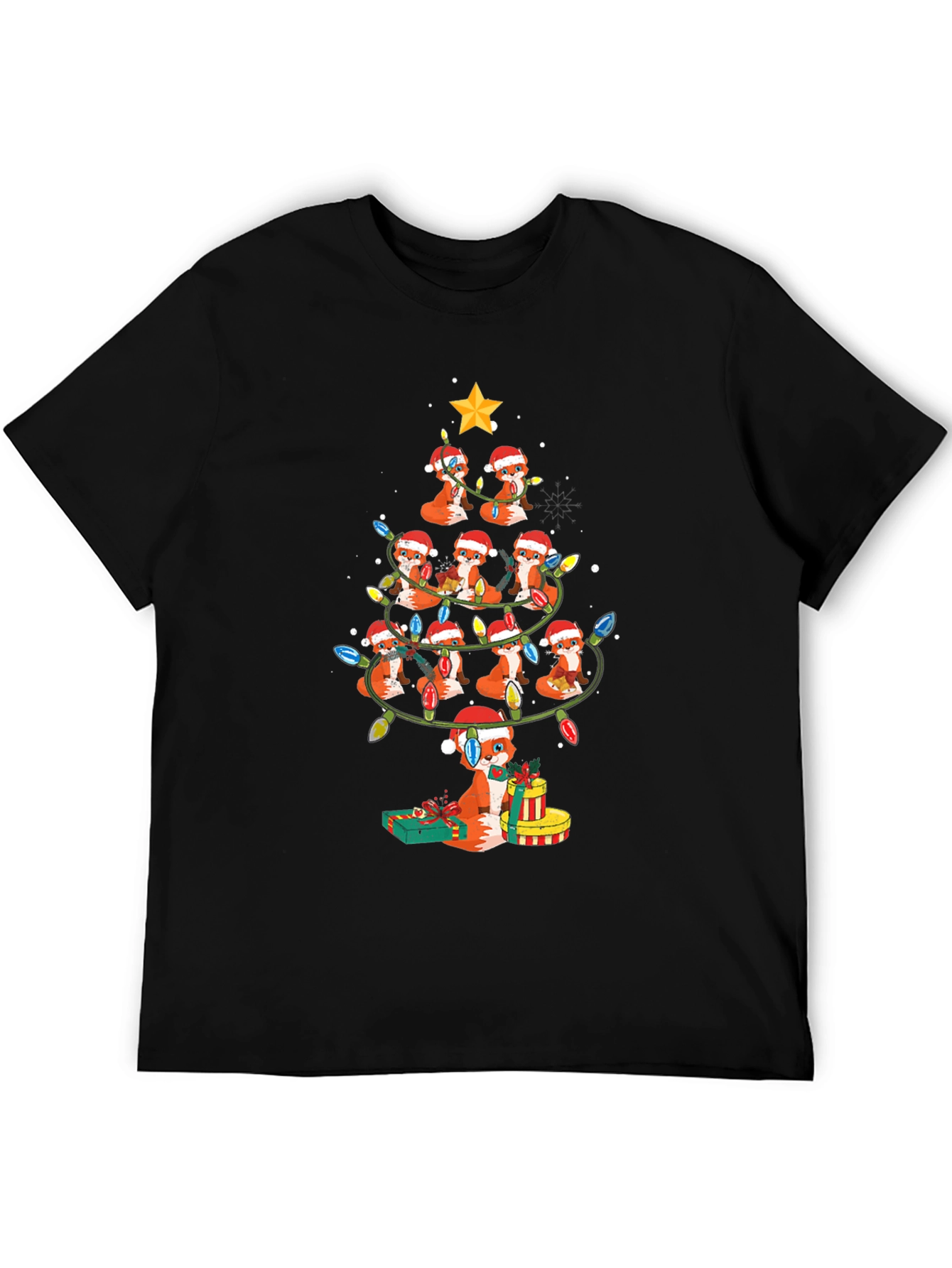 Fox Christmas Tree T-Shirt - Holiday Festive Tee