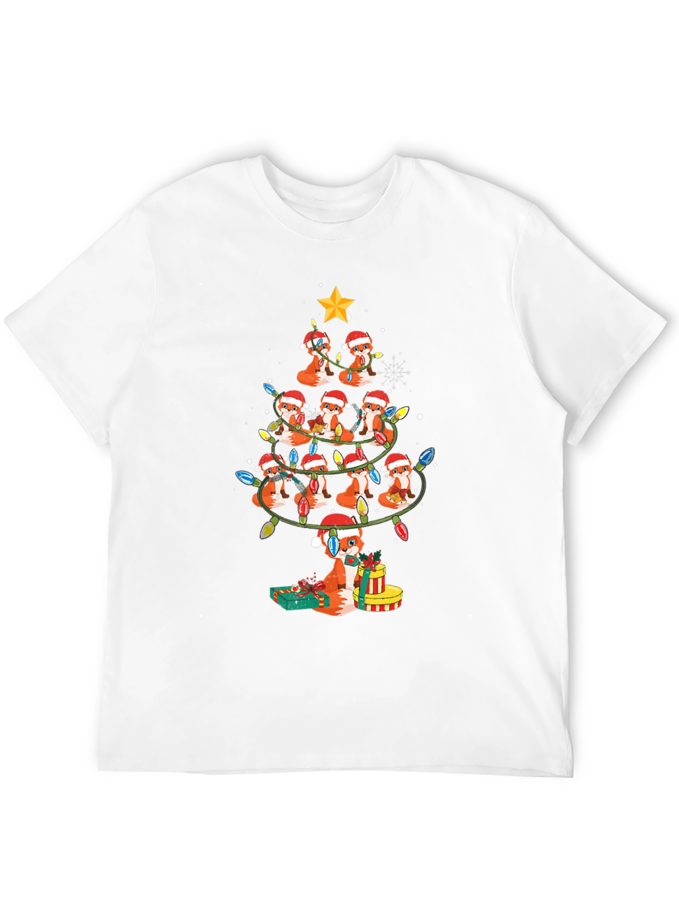 Fox Christmas Tree T-Shirt - Holiday Festive Tee