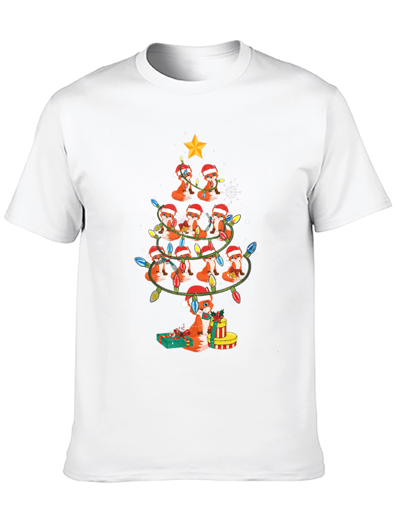 Fox Christmas Tree T-Shirt - Holiday Festive Tee