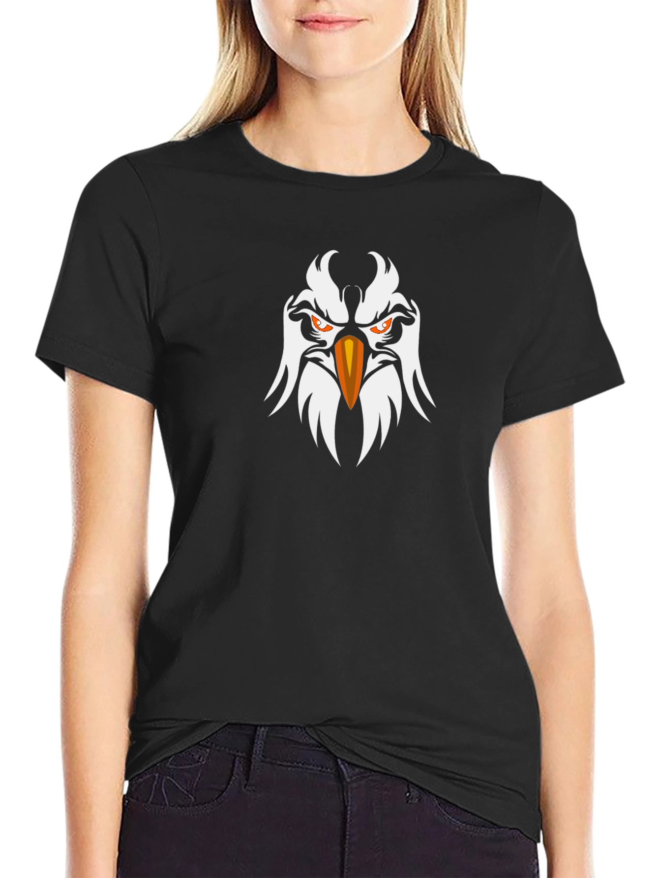 Eagle Graphic Print Black T-Shirt