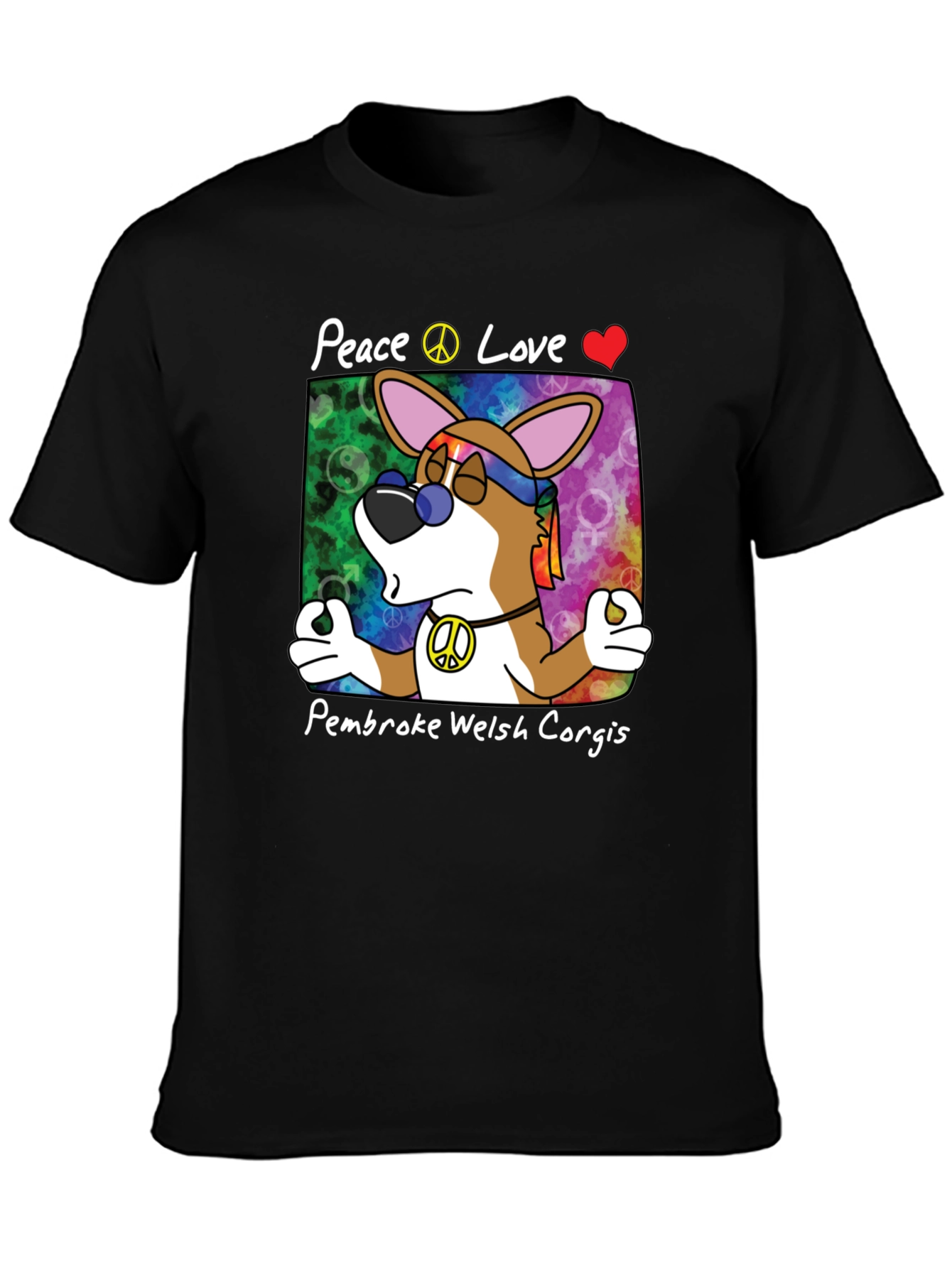 Peace Love Pembroke Welsh Corgis T-Shirt