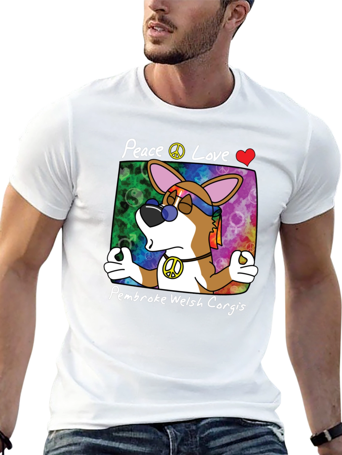 Peace Love Pembroke Welsh Corgis T-Shirt
