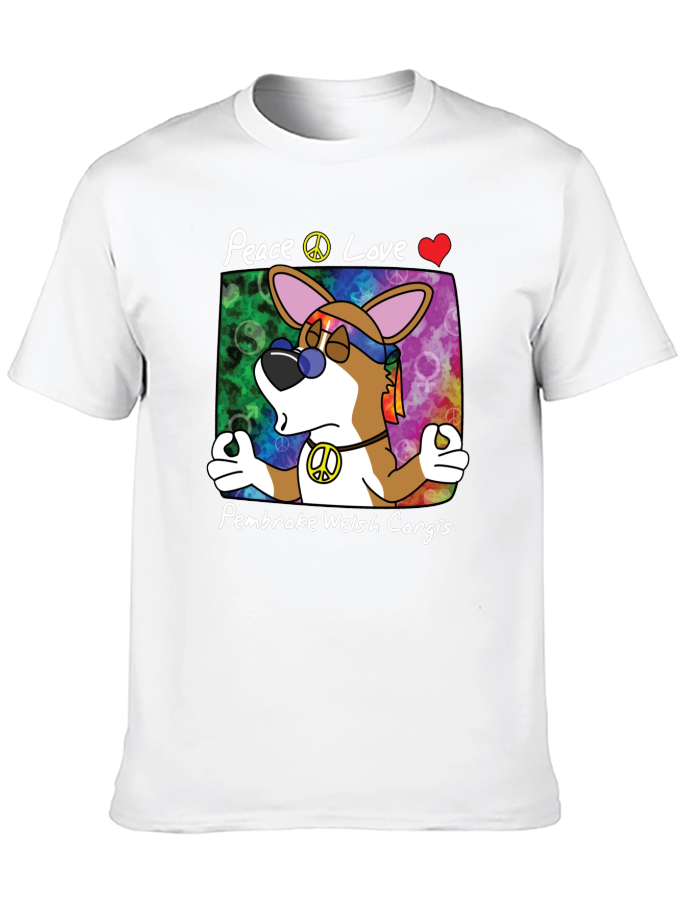 Peace Love Pembroke Welsh Corgis T-Shirt