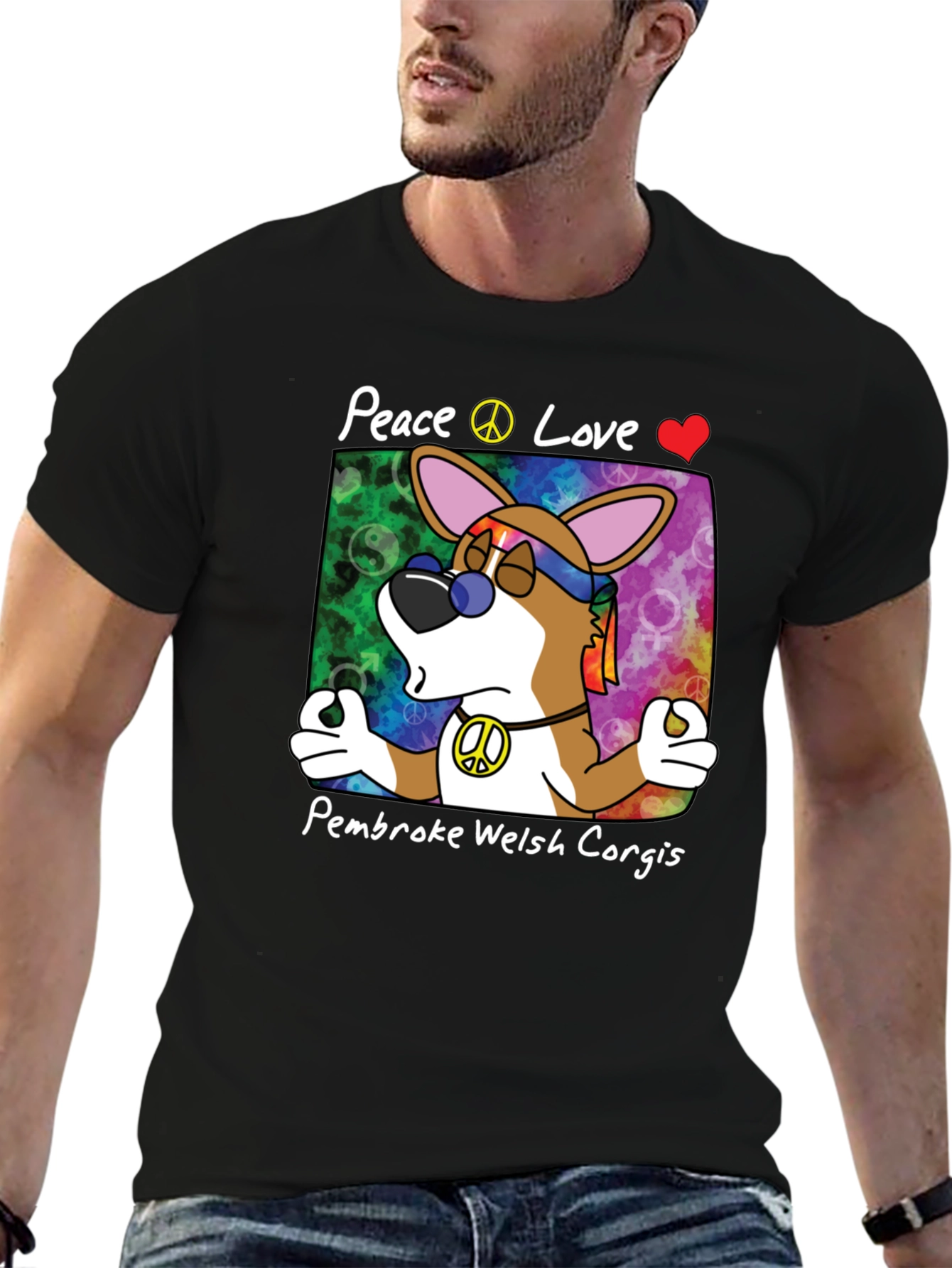 Peace Love Pembroke Welsh Corgis T-Shirt