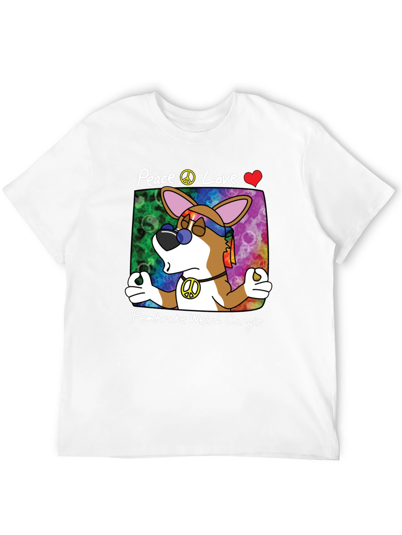 Peace Love Pembroke Welsh Corgis T-Shirt