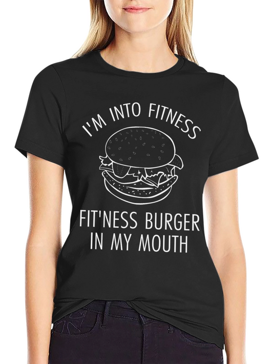 Funny Fitness Burger Graphic T-Shirt