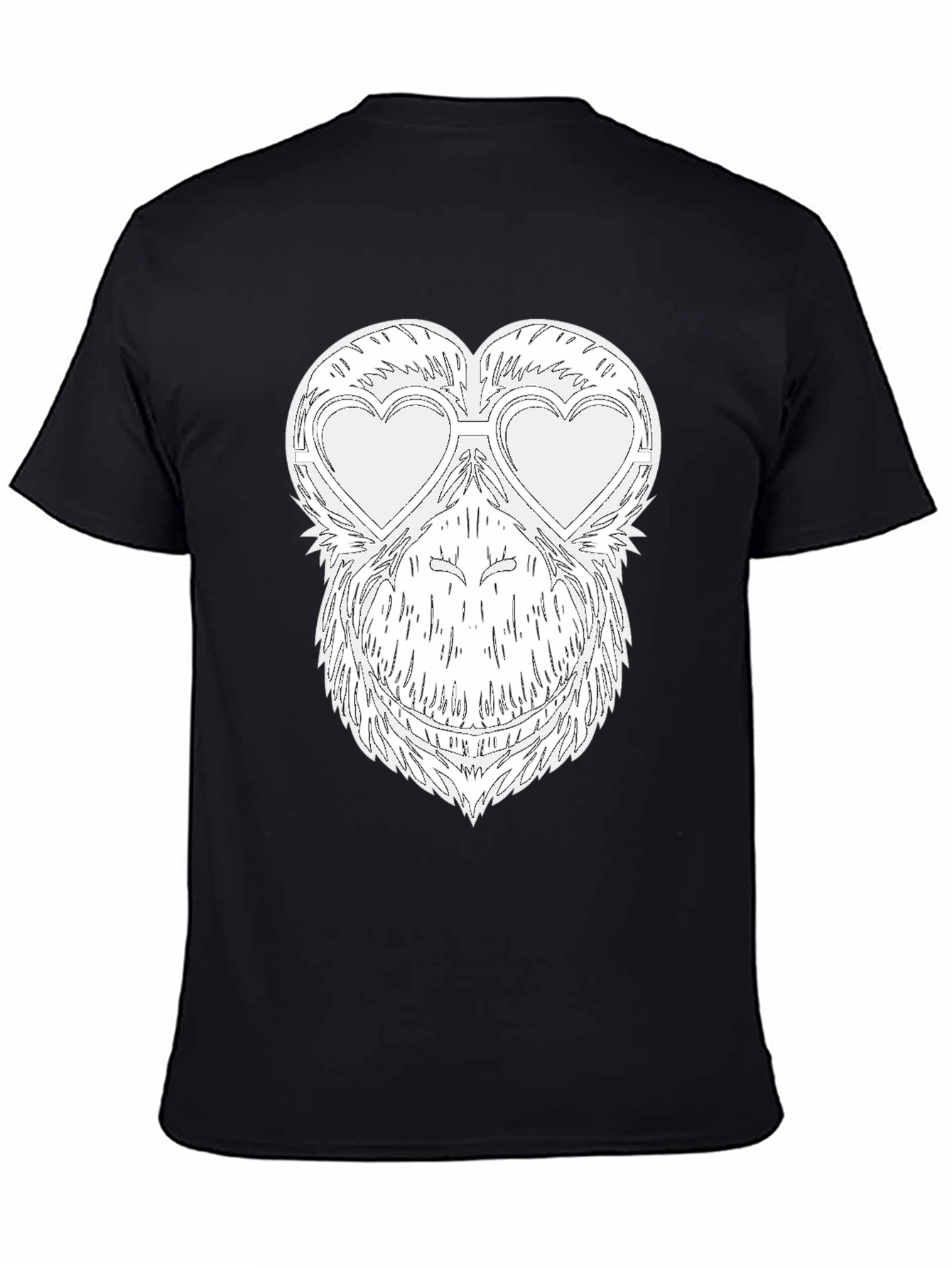 Funny Monkey Heart Glasses Graphic Tee