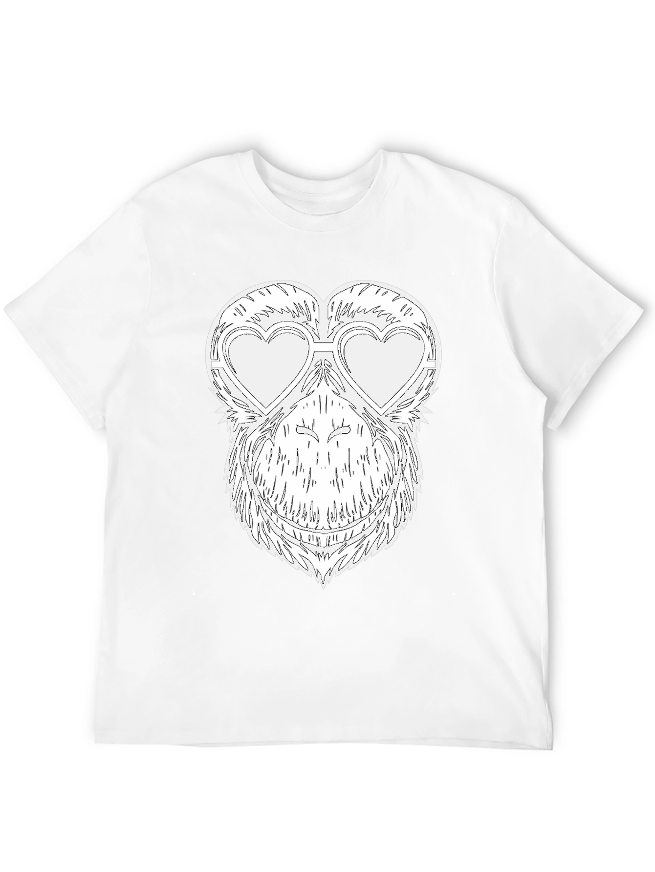 Funny Monkey Heart Glasses Graphic Tee