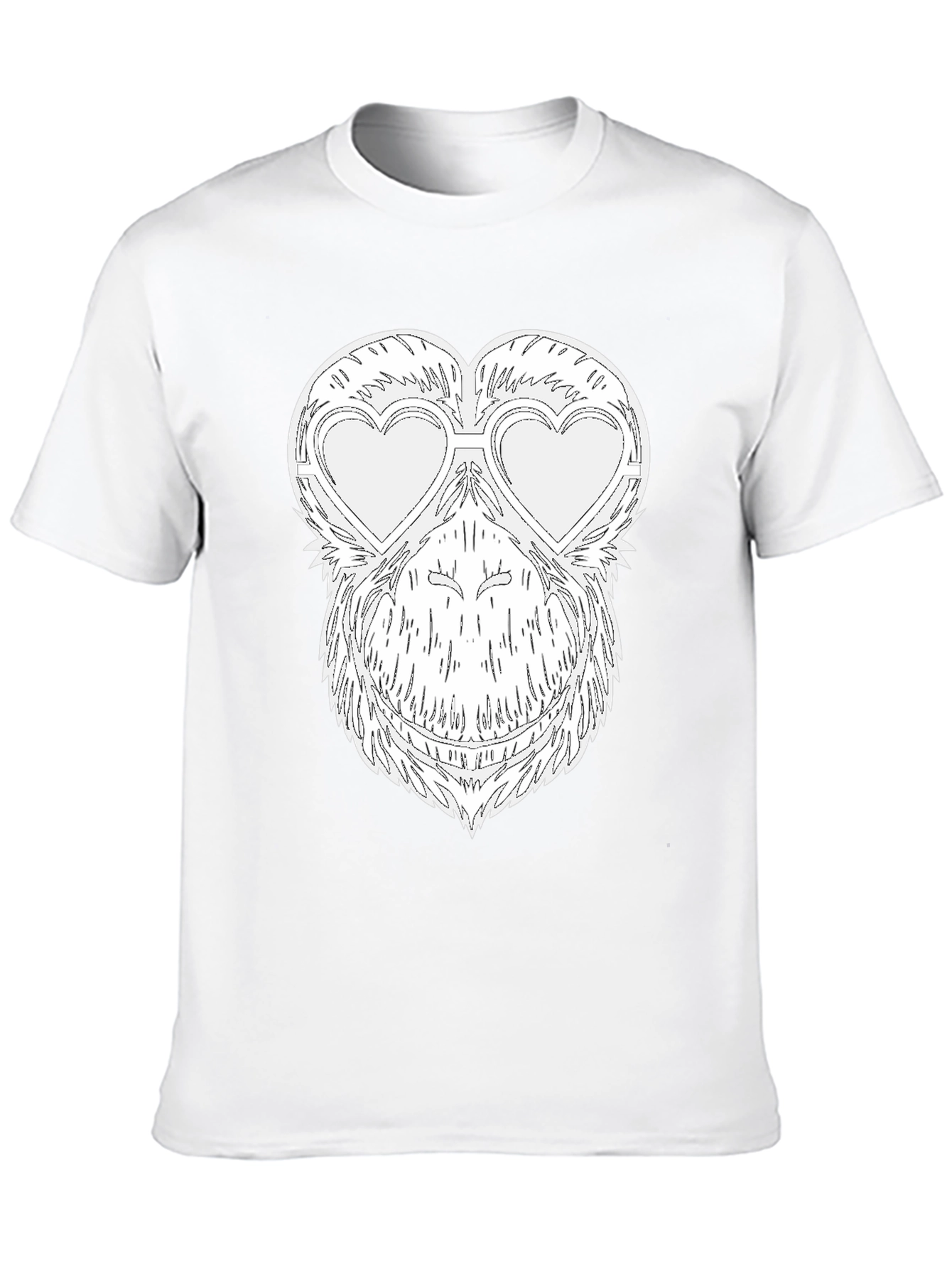 Funny Monkey Heart Glasses Graphic Tee
