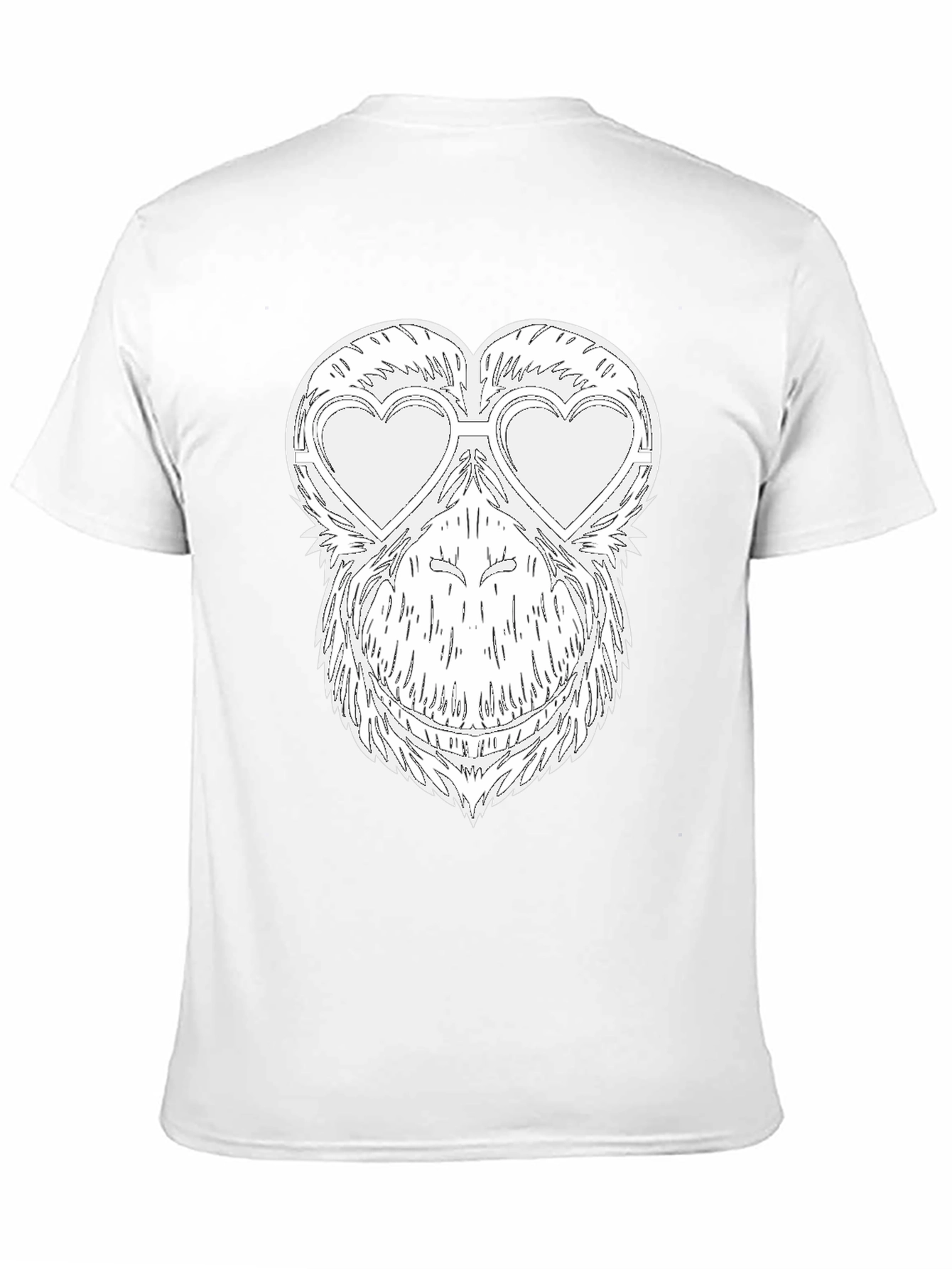 Funny Monkey Heart Glasses Graphic Tee