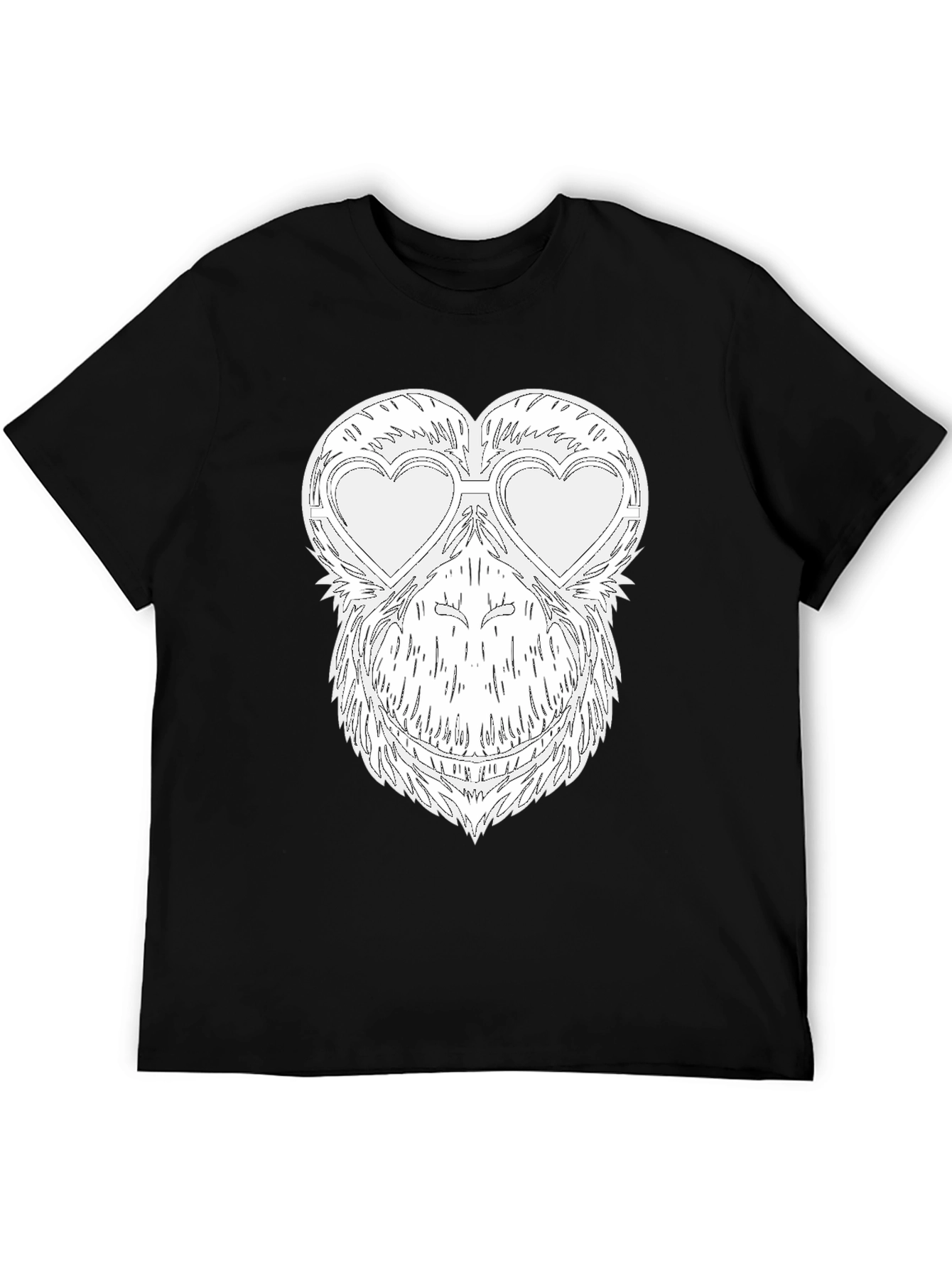 Funny Monkey Heart Glasses Graphic Tee