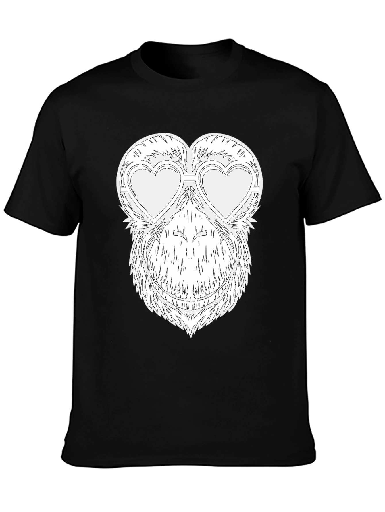 Funny Monkey Heart Glasses Graphic Tee