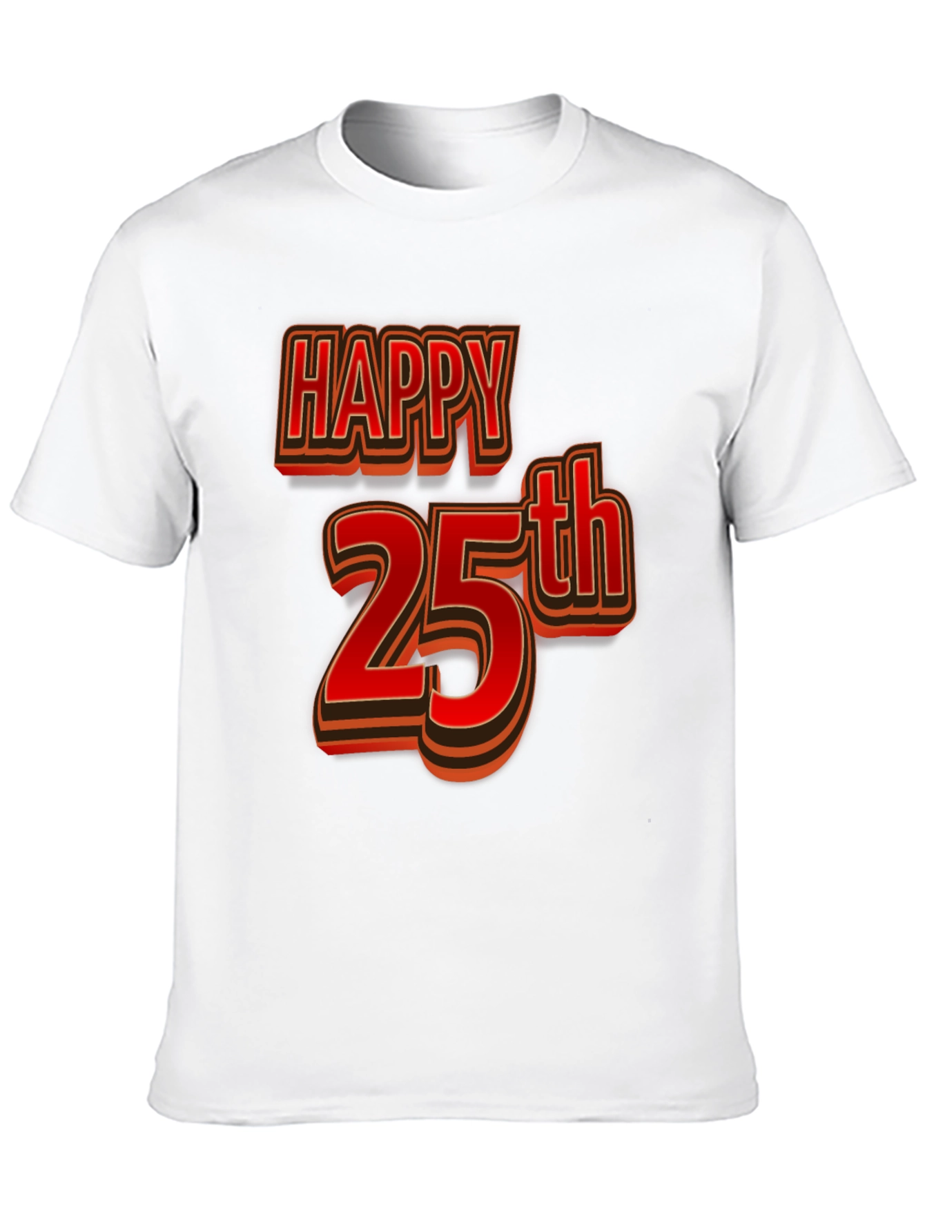 Happy 25th Birthday T-Shirt - Black Graphic Tee