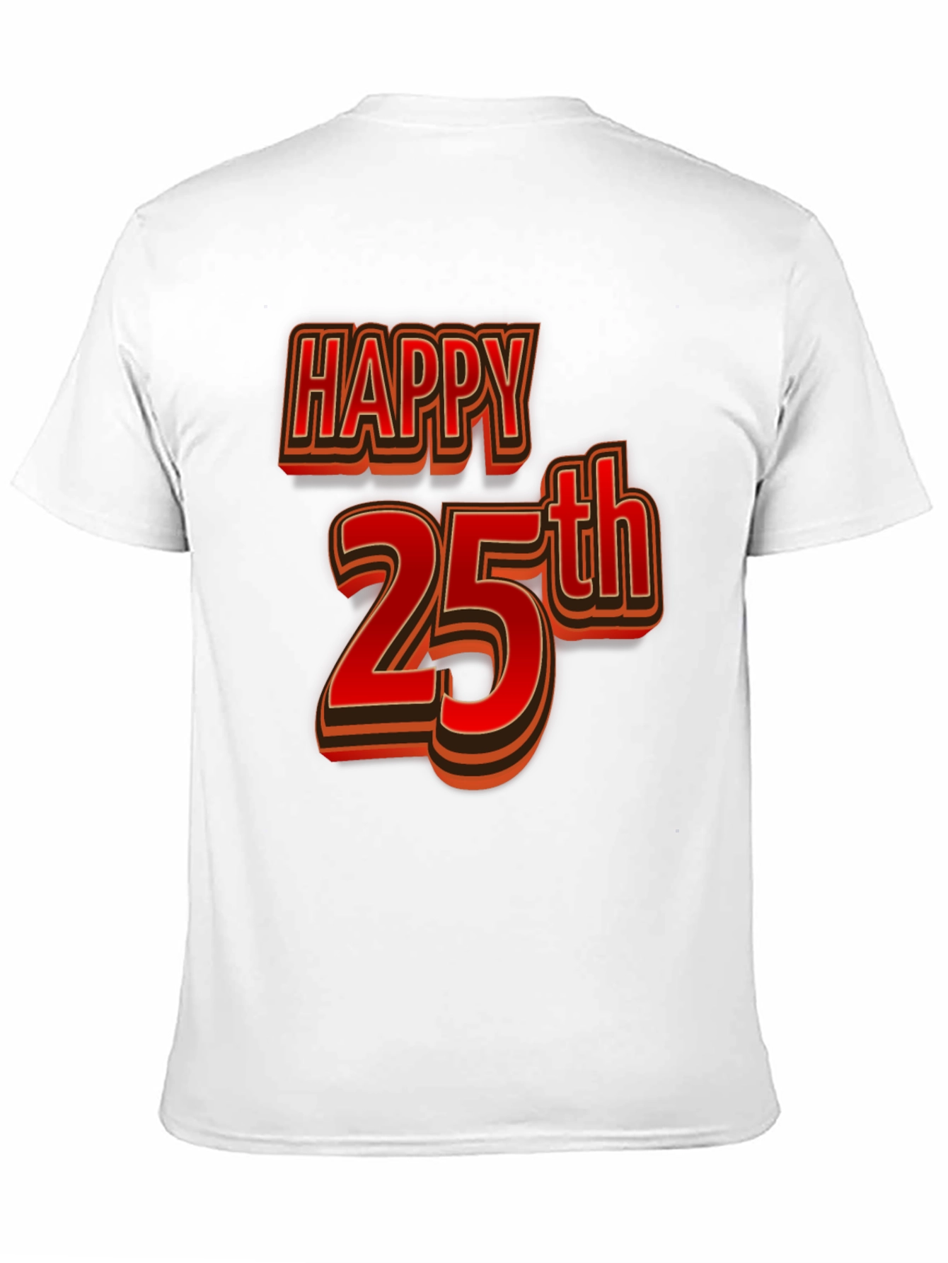 Happy 25th Birthday T-Shirt - Black Graphic Tee