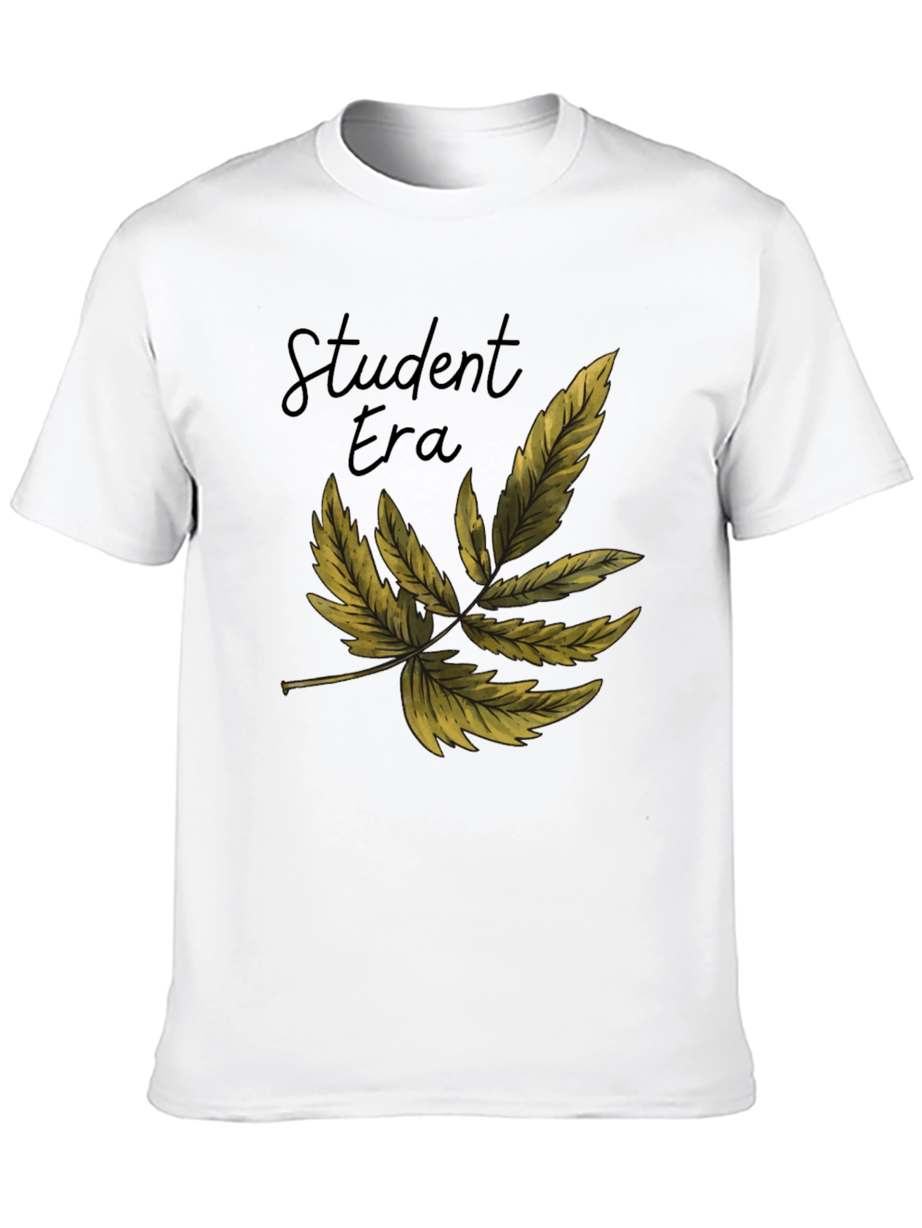 Student Era Leaf Graphic Black T-Shirt