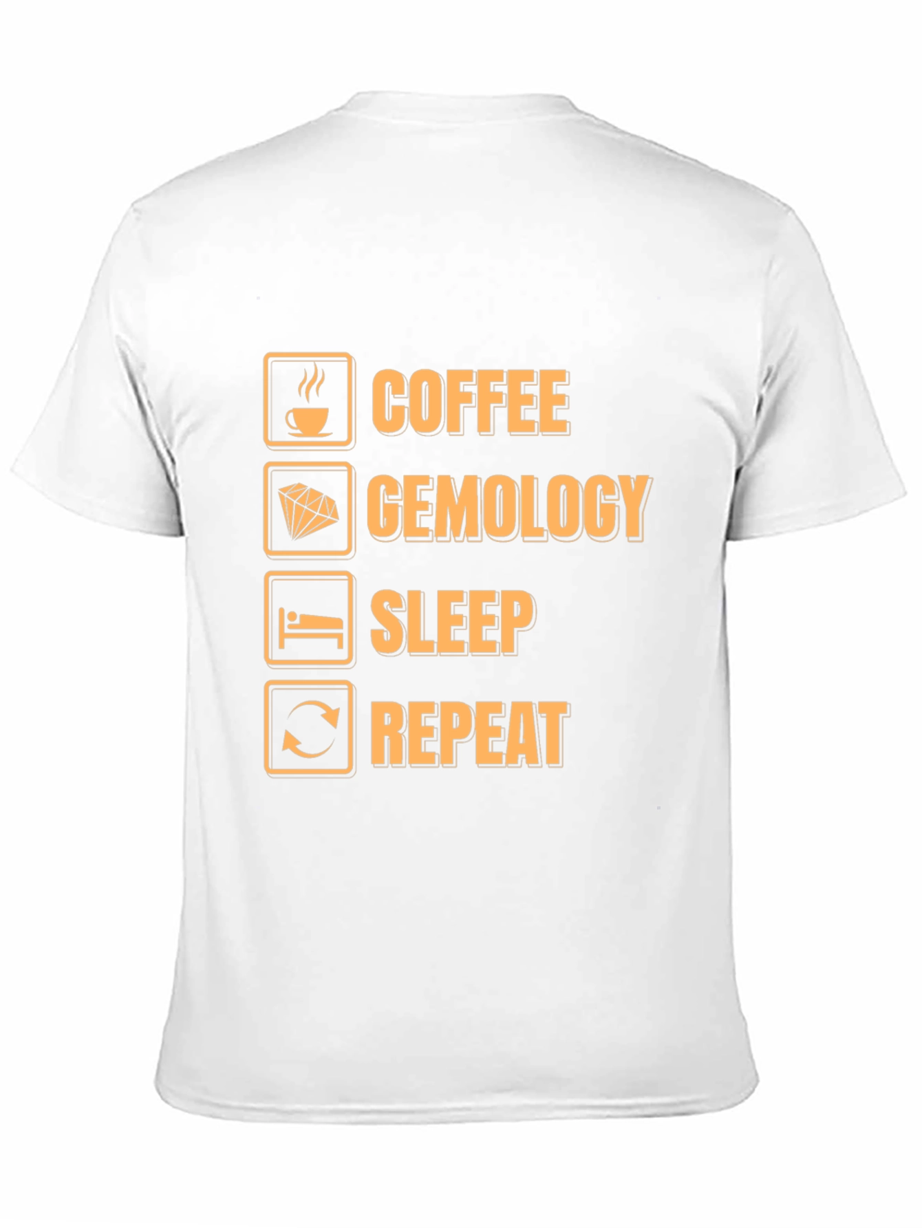 Coffee Gemology Sleep Repeat Funny Graphic T-Shirt
