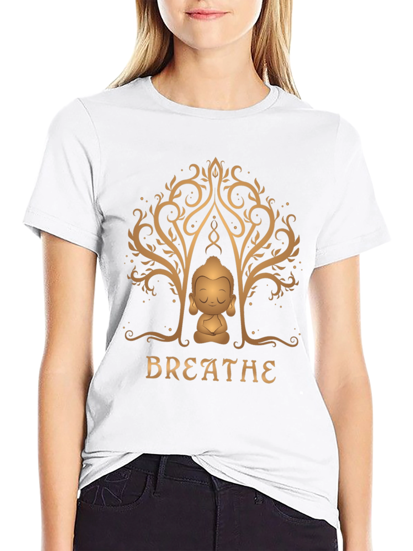 Breathe Buddha Graphic Tee - Relaxation & Mindfulness
