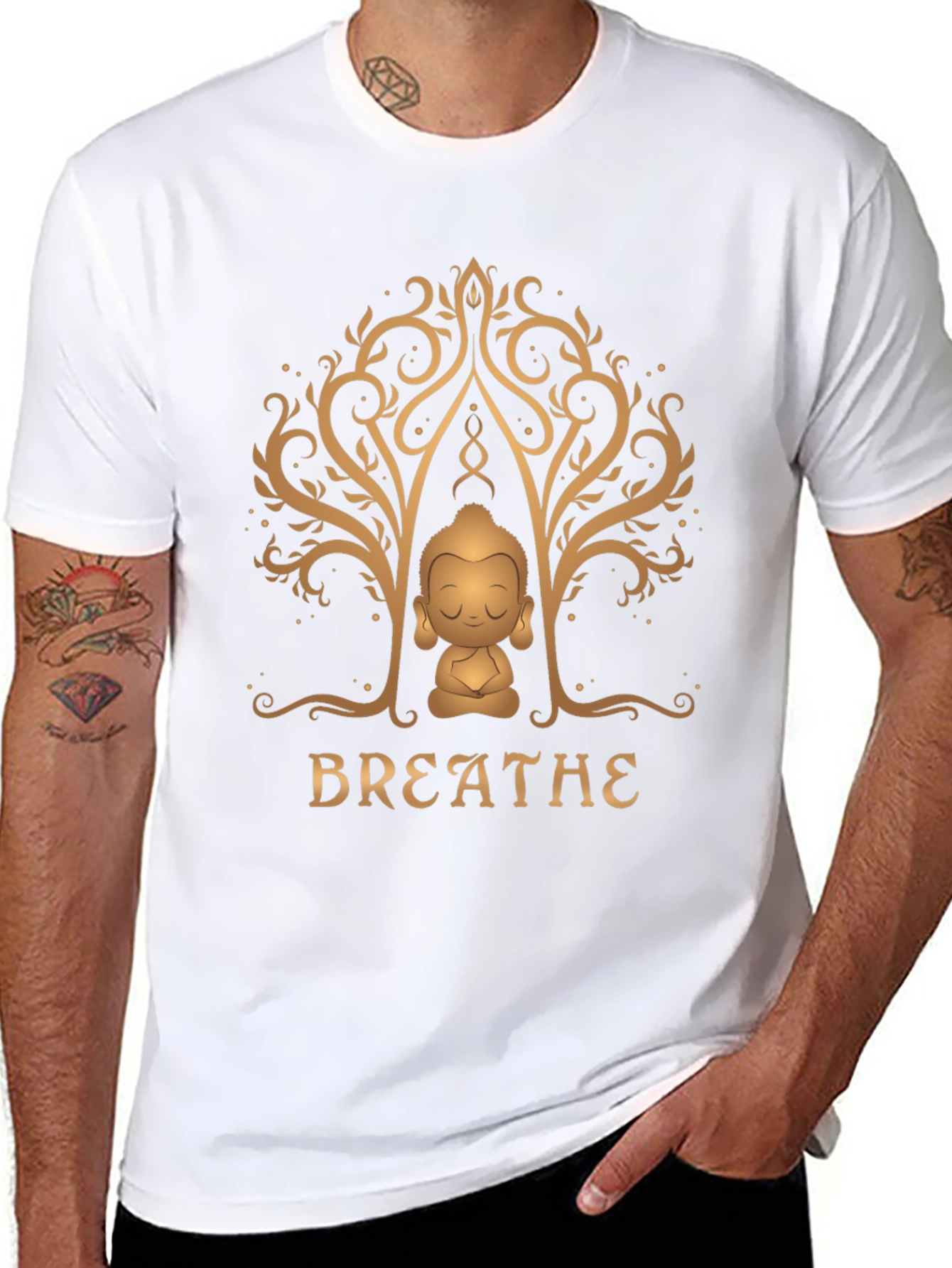 Breathe Buddha Graphic Tee - Relaxation & Mindfulness
