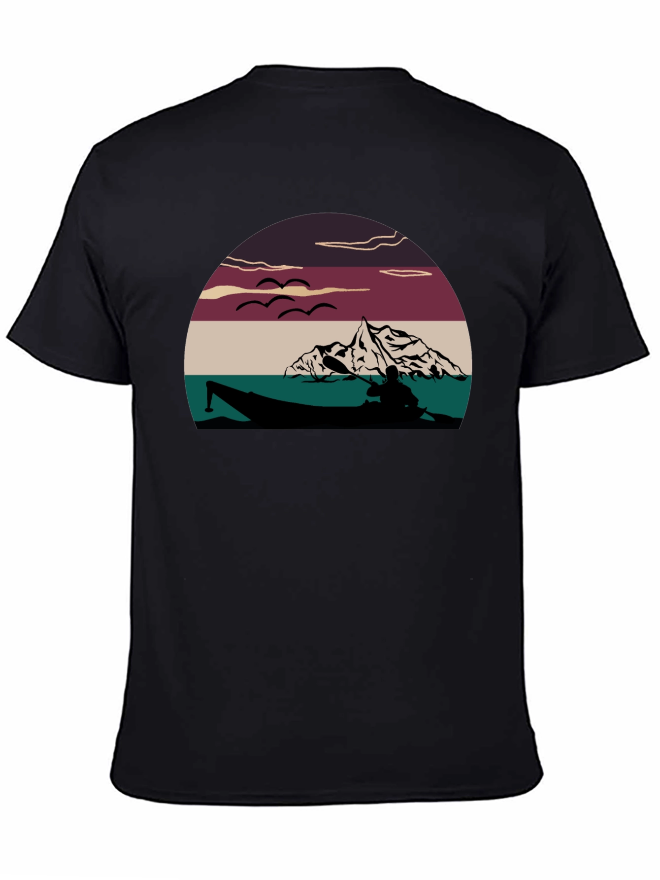 Kayak Lake Sunset Graphic T-Shirt