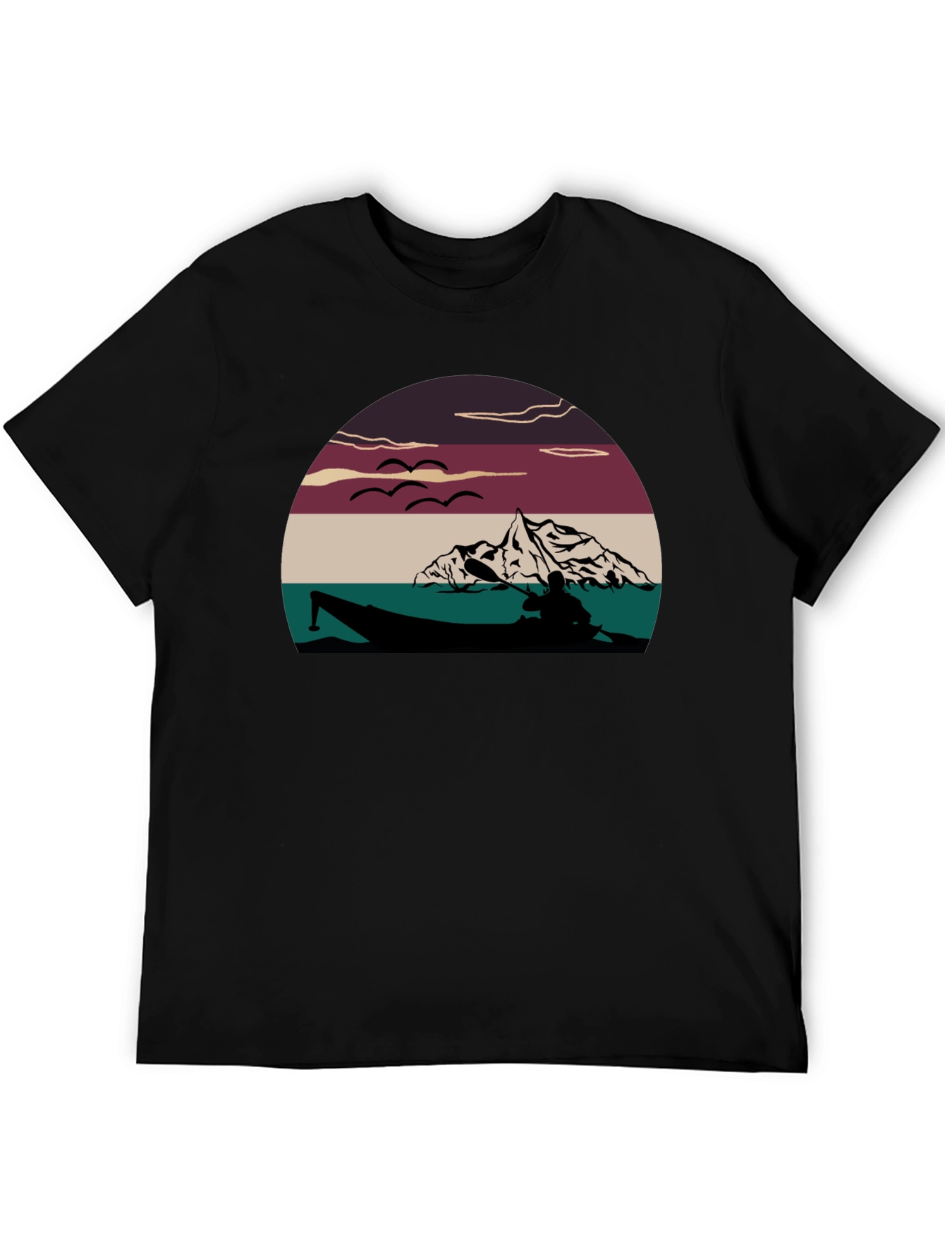 Kayak Lake Sunset Graphic T-Shirt