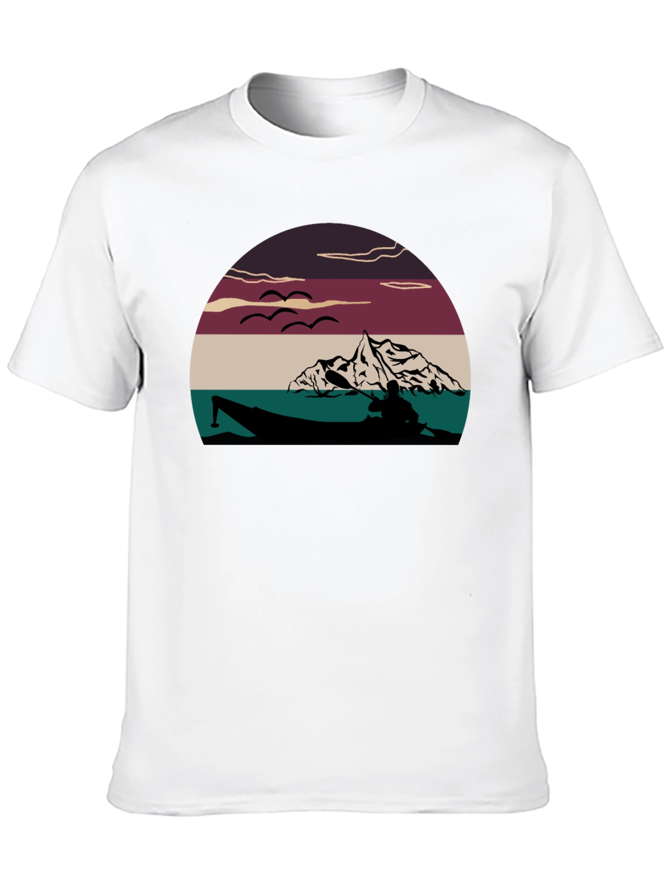 Kayak Lake Sunset Graphic T-Shirt