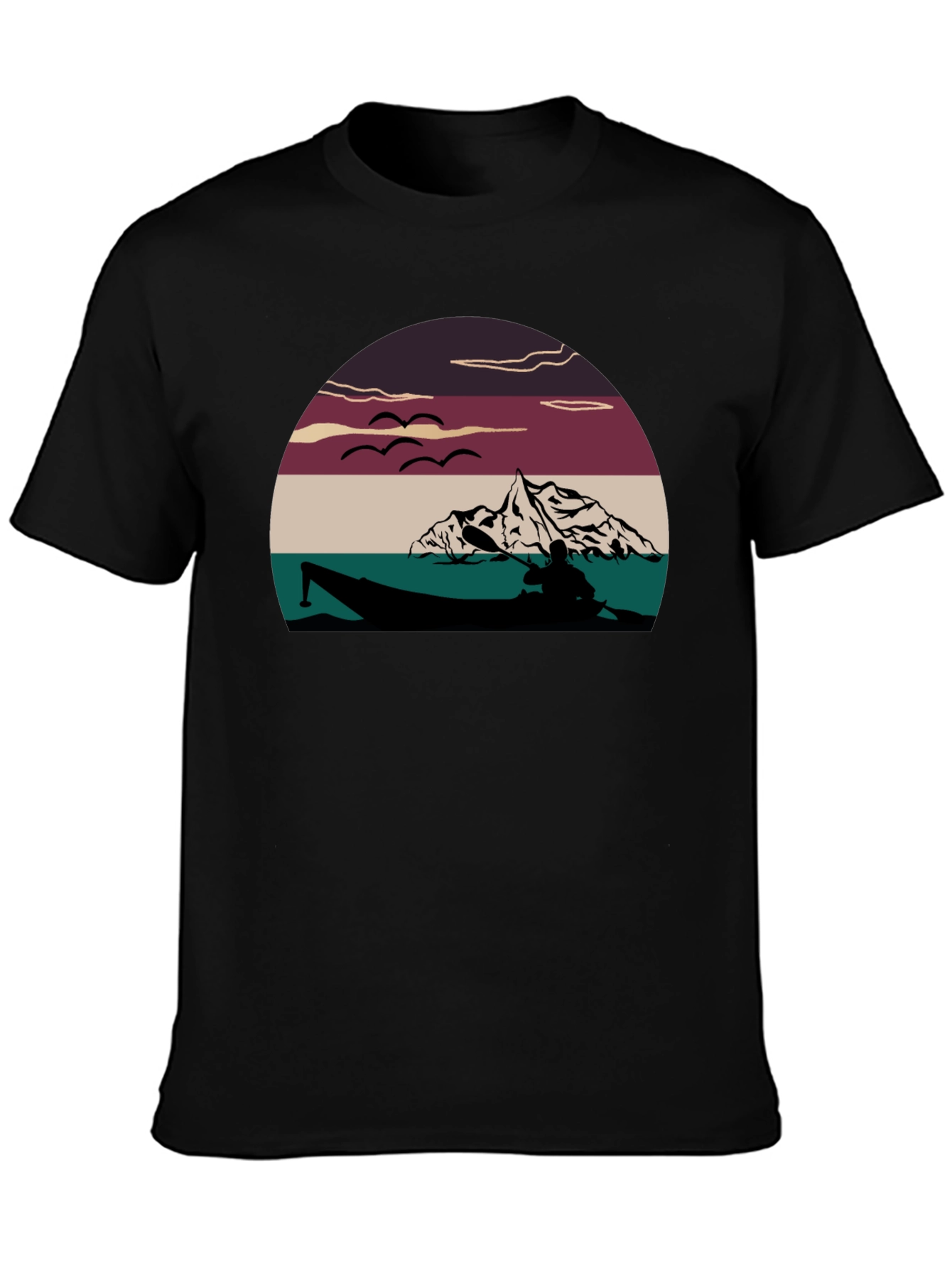 Kayak Lake Sunset Graphic T-Shirt
