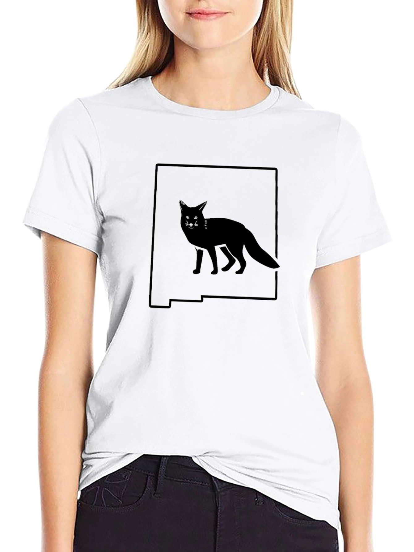 New Mexico Fox Silhouette Graphic Tee - Black