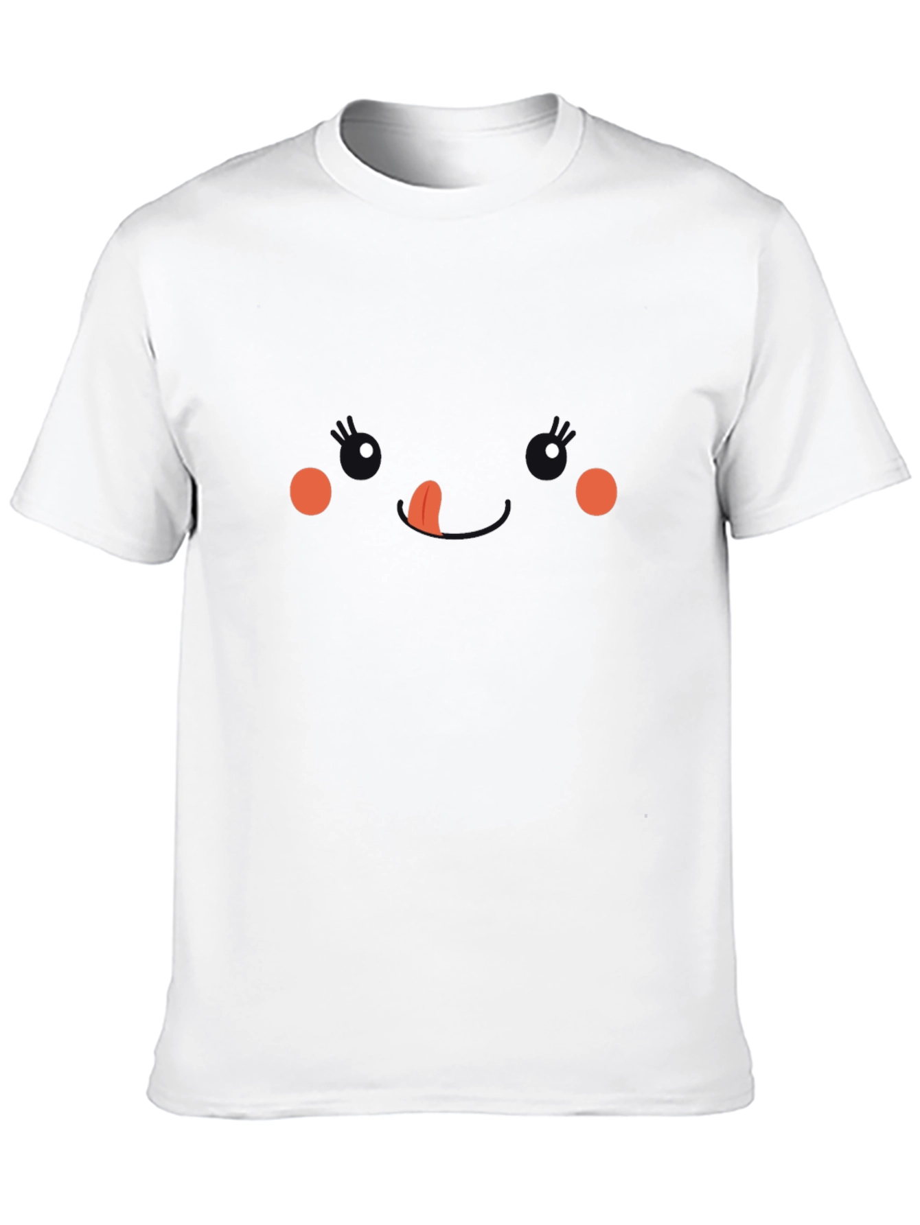 Cute Face Graphic Black T-Shirt