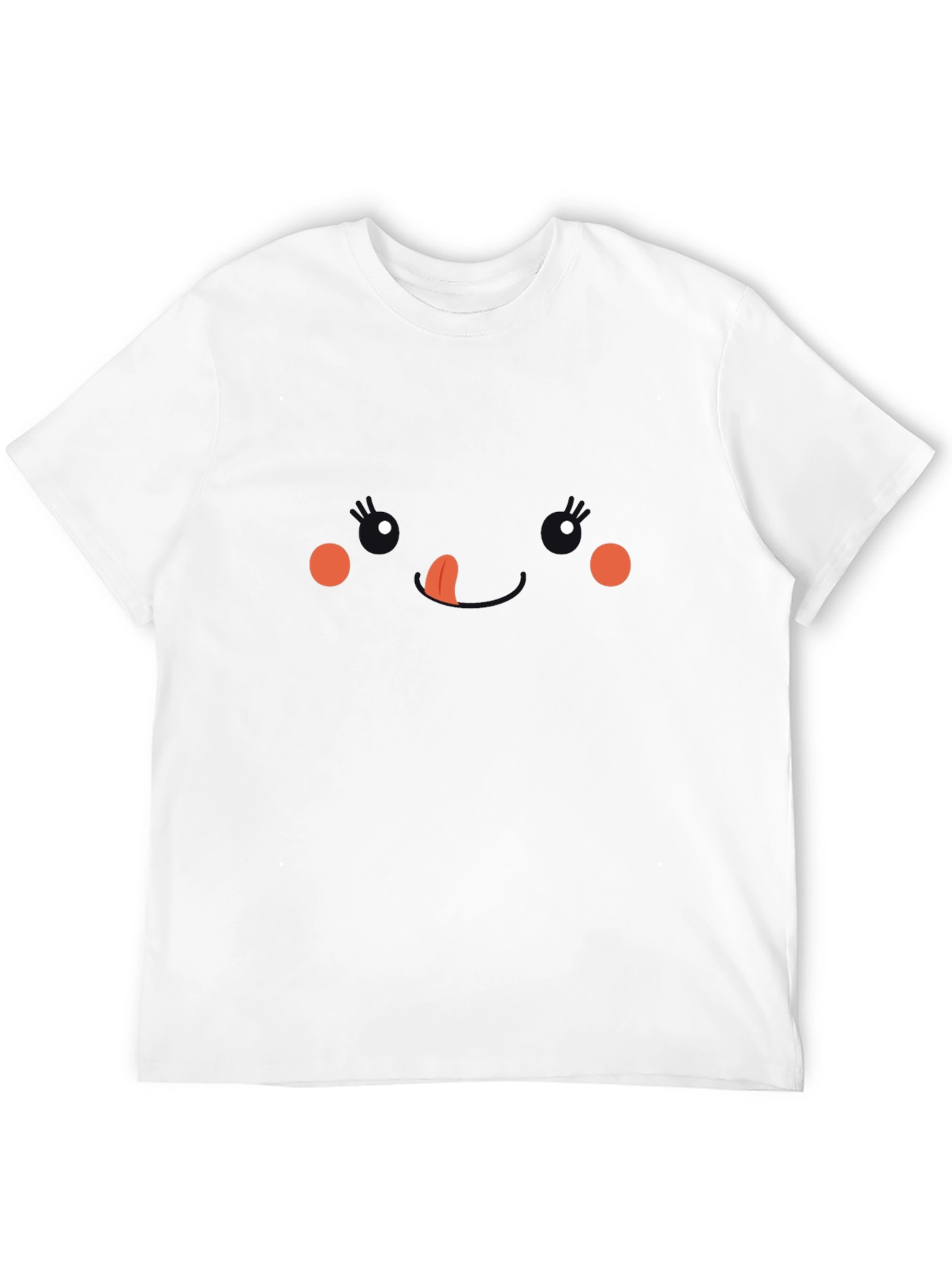 Cute Face Graphic Black T-Shirt