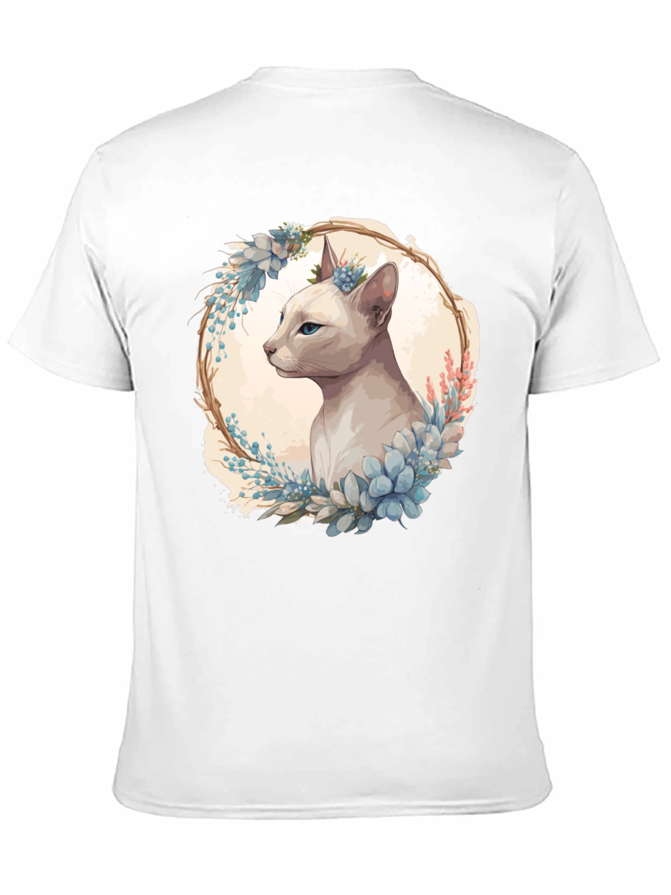 Floral Cat Tee - Artistic Graphic T-Shirt