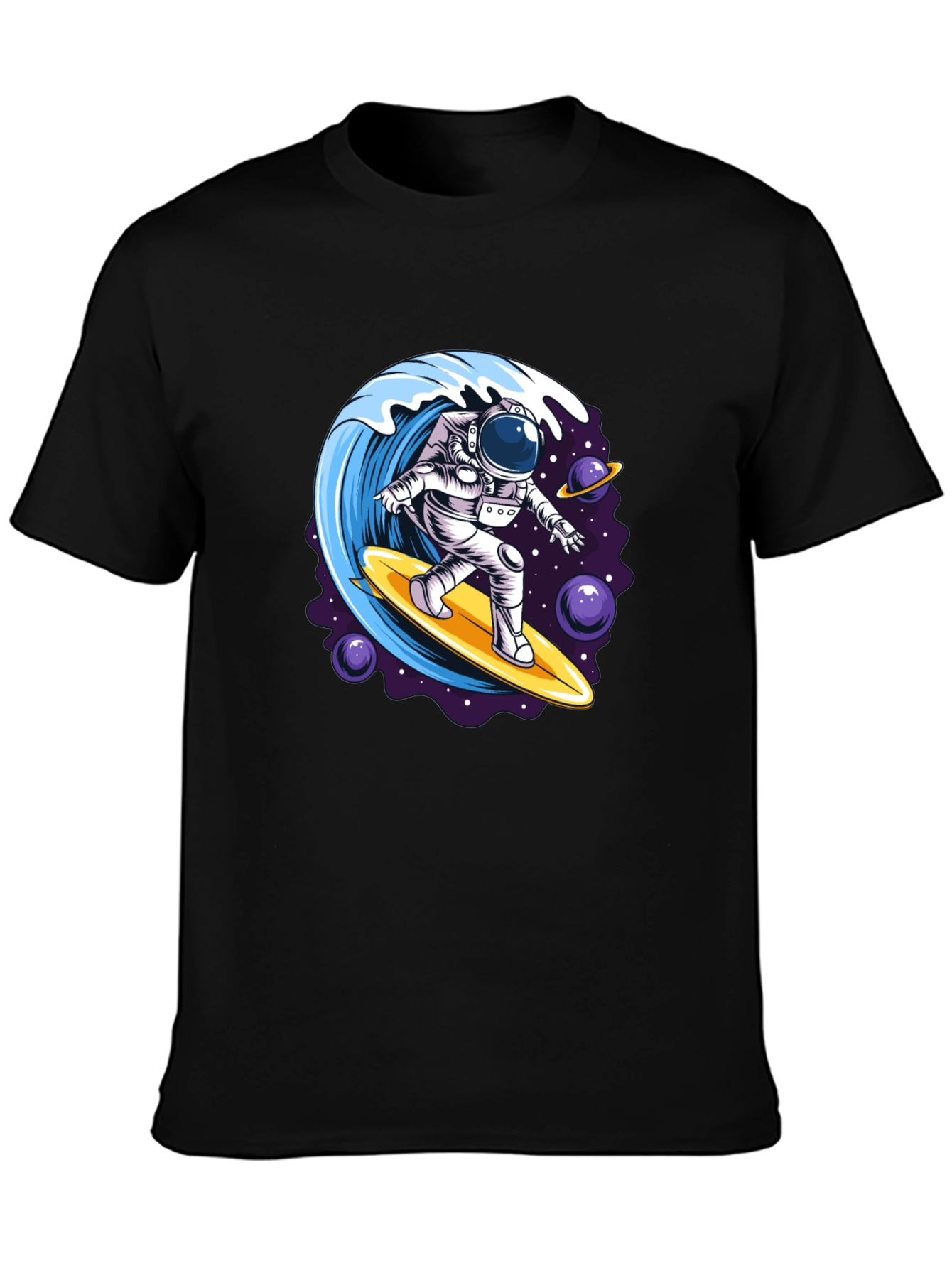 Astronaut Surfing T-Shirt - Space Wave Design