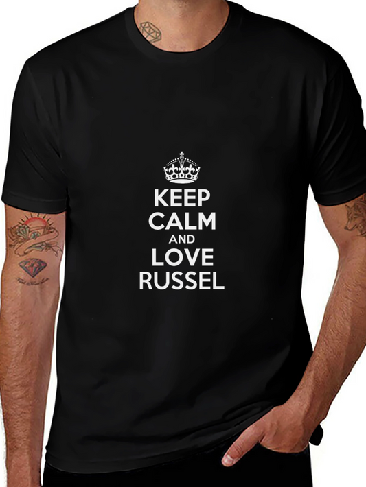 Keep Calm and Love Russel - Black T-Shirt