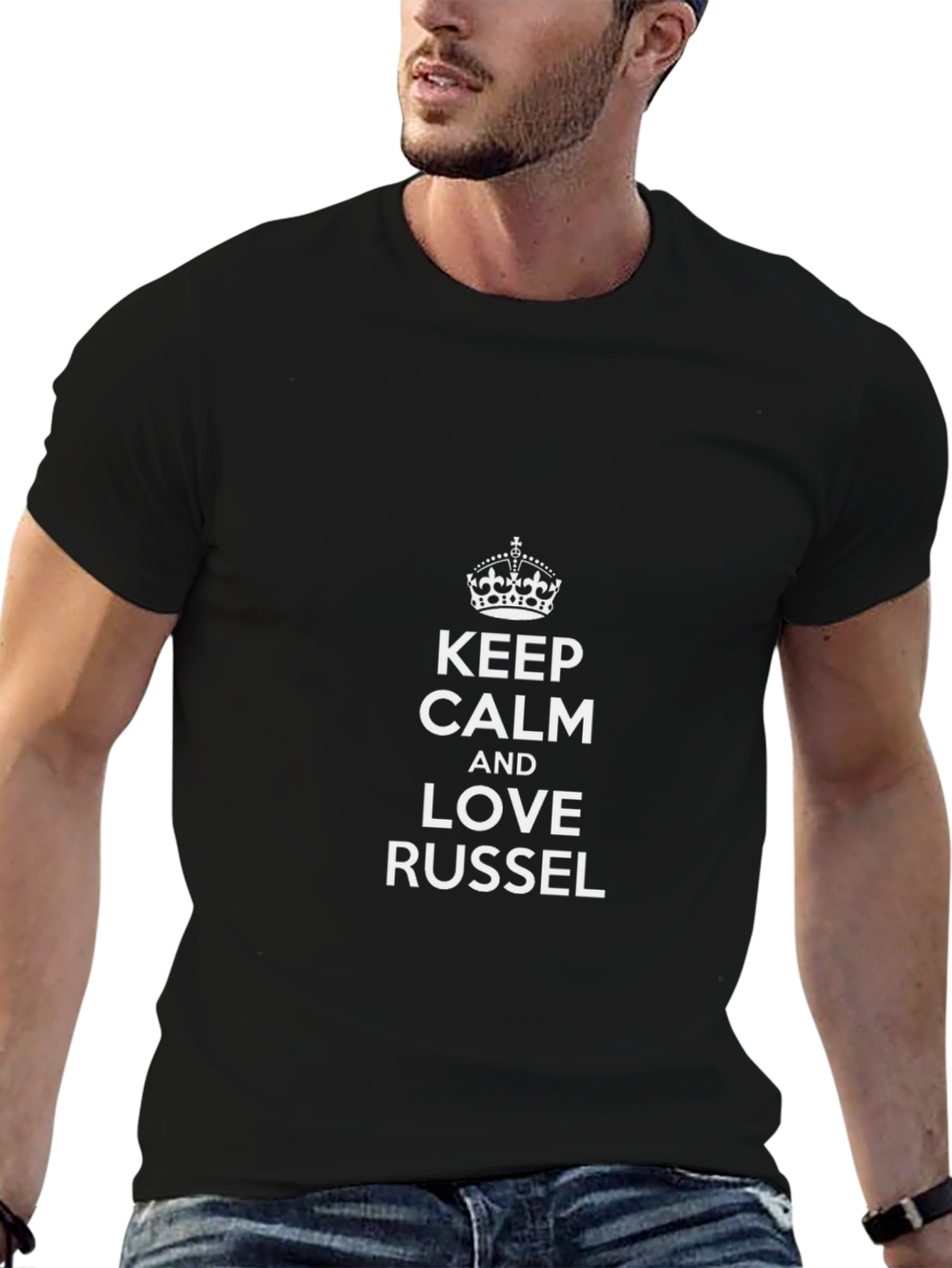 Keep Calm and Love Russel - Black T-Shirt