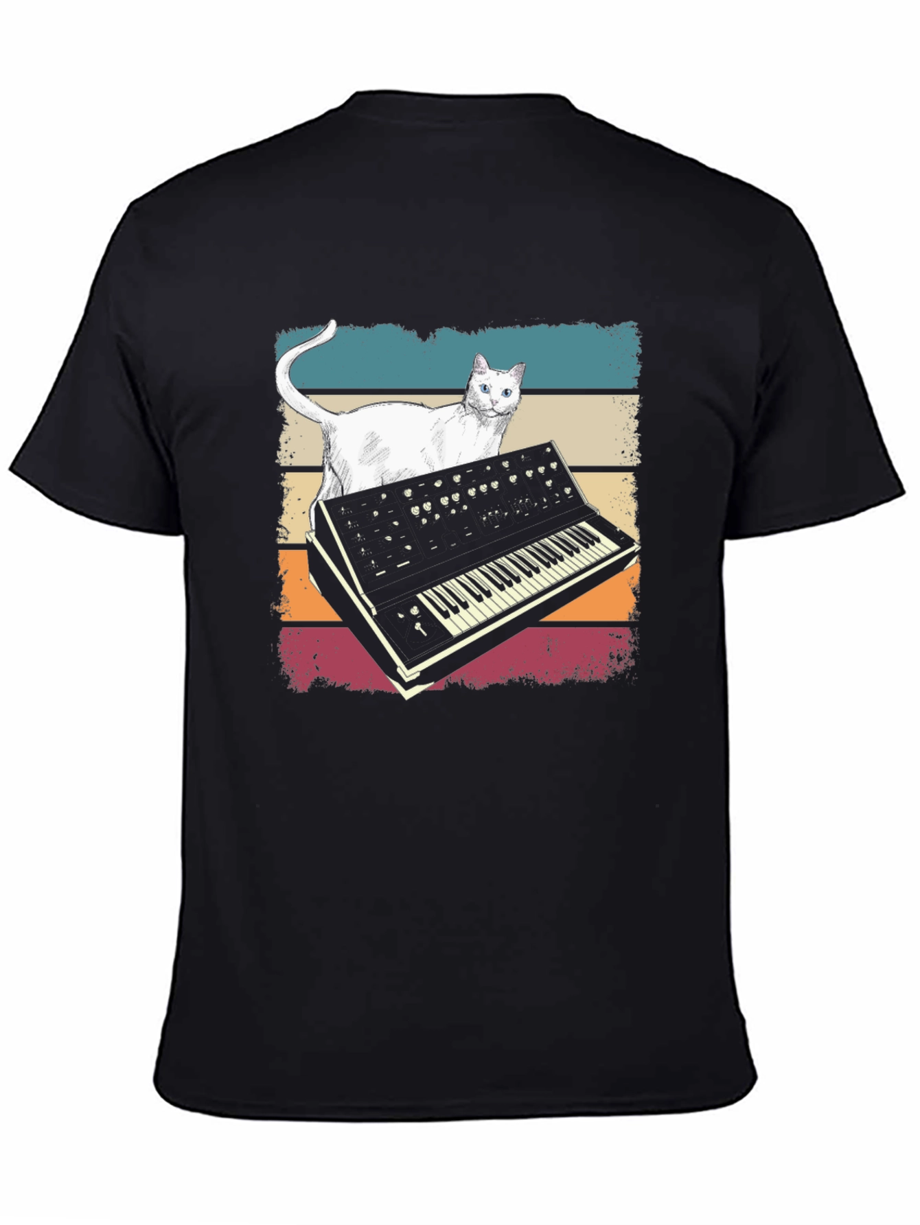 Cat Synth T-Shirt - Retro Style