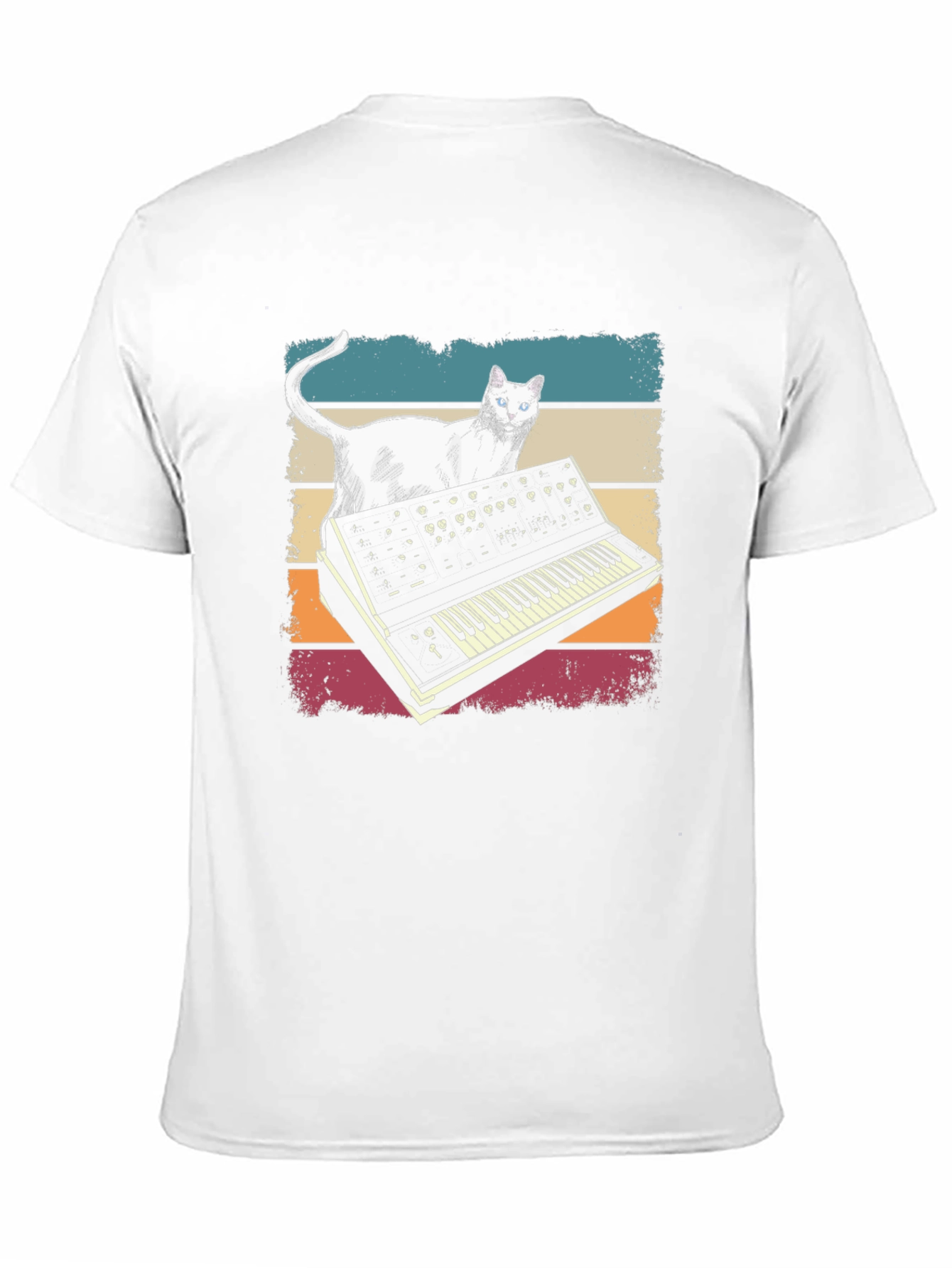 Cat Synth T-Shirt - Retro Style