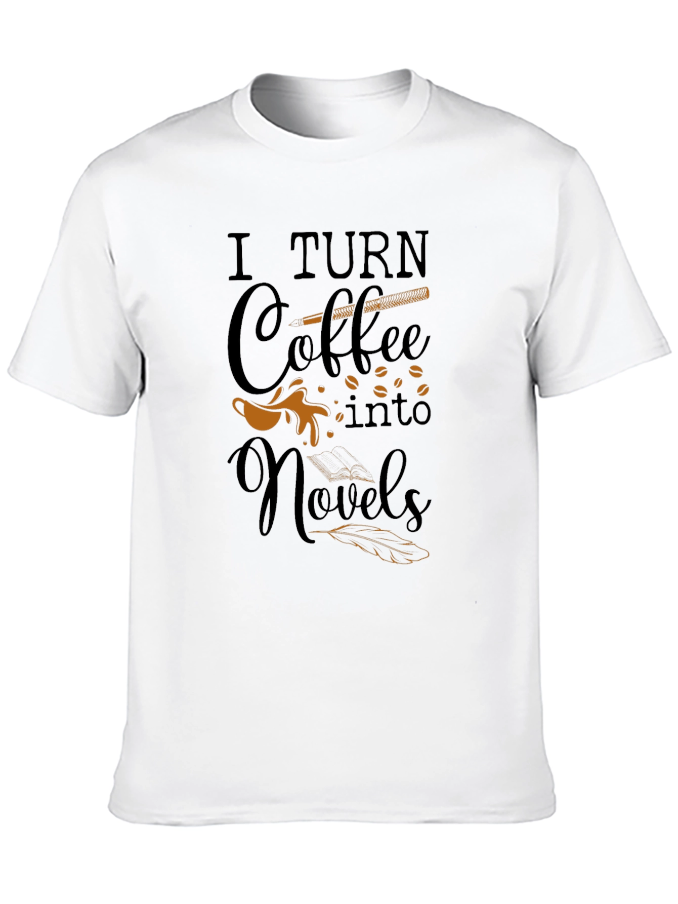 Coffee Novel T-Shirt Writer Tee Book Lover Gift