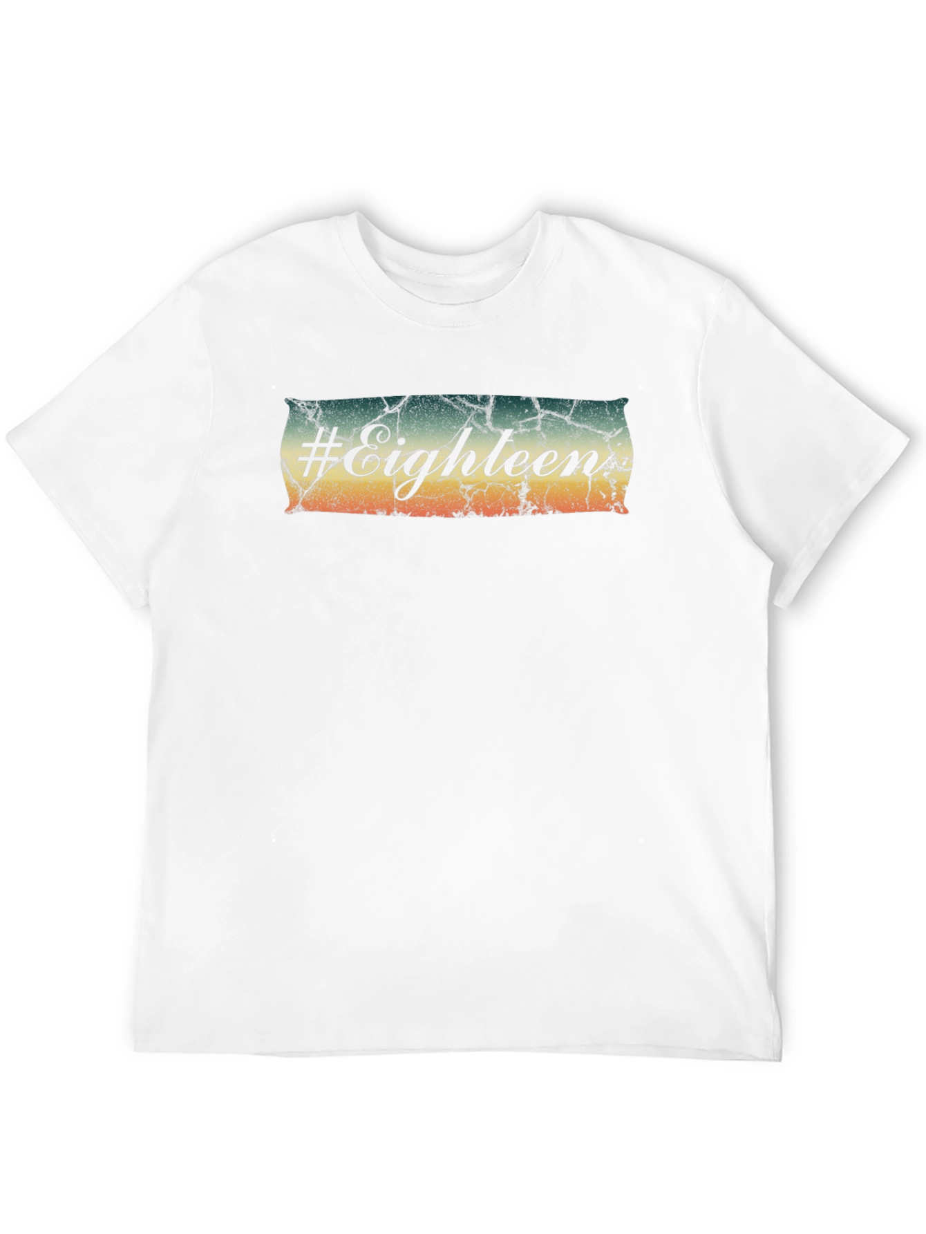 #Eighteen Distressed Graphic Black T-Shirt