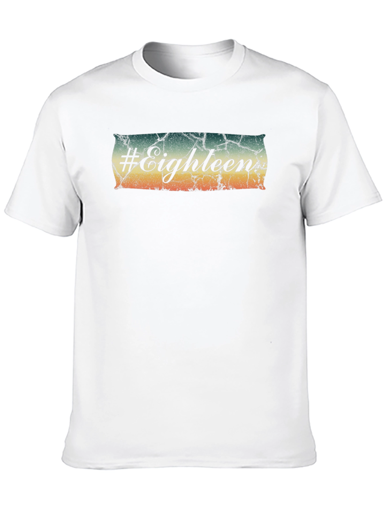 #Eighteen Distressed Graphic Black T-Shirt