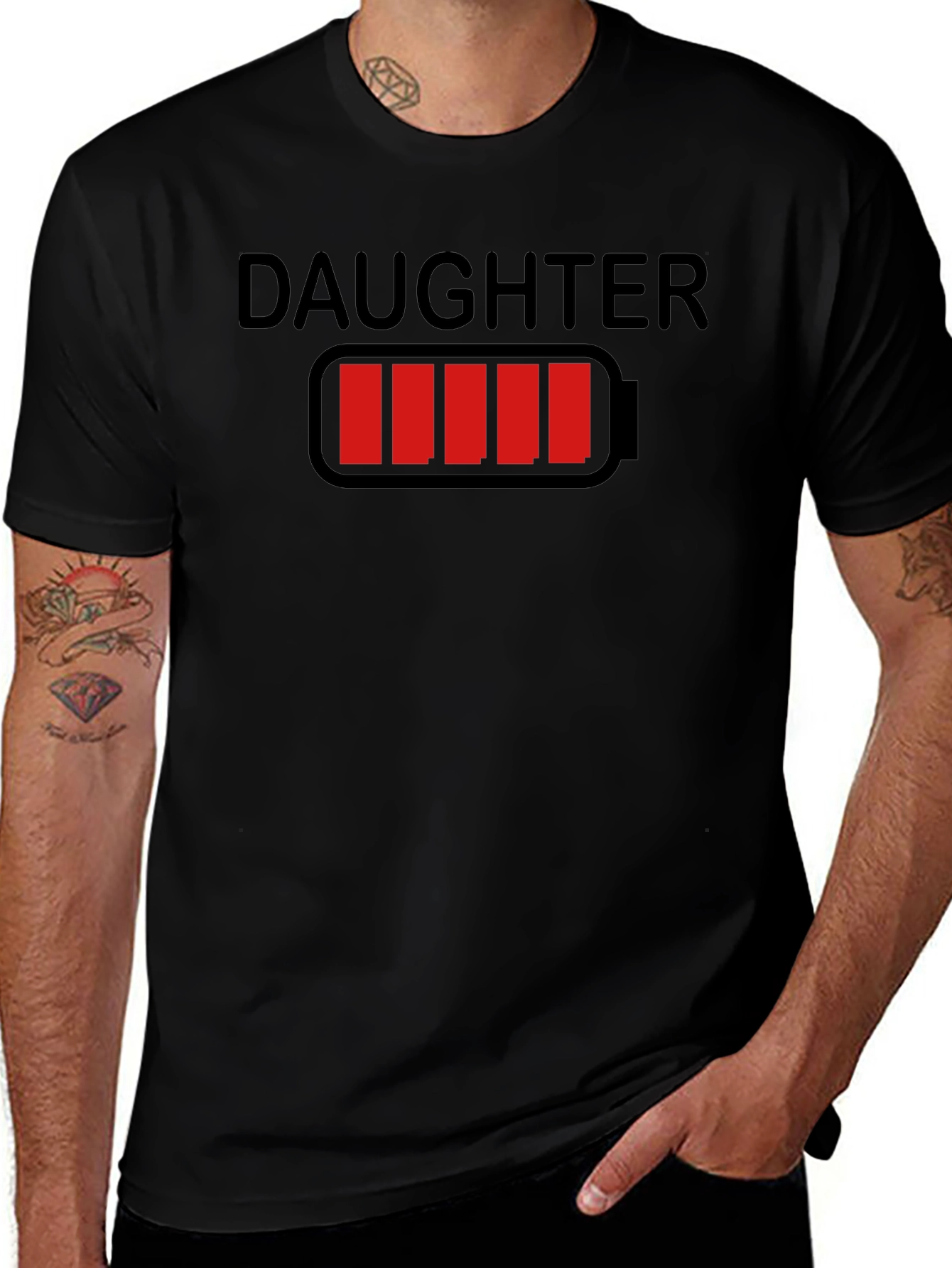 Daughter Low Battery Funny Dad T-Shirt