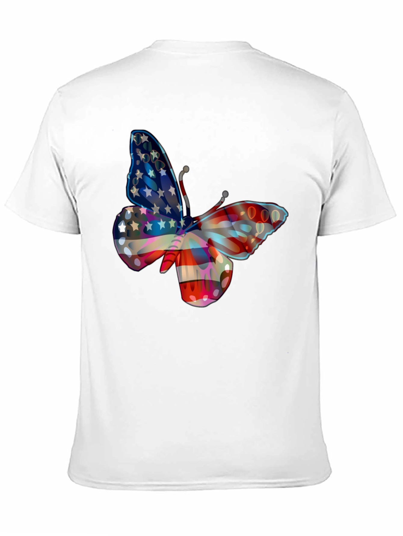 American Flag Butterfly Graphic T-Shirt