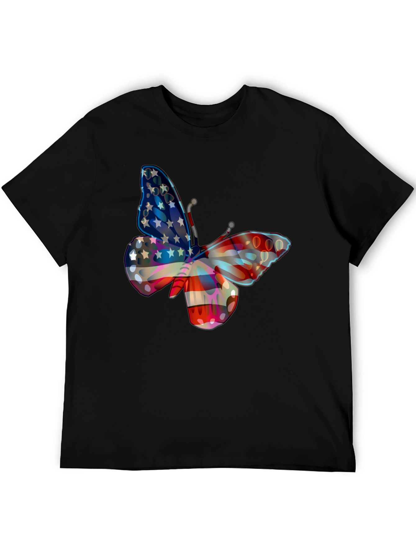 American Flag Butterfly Graphic T-Shirt