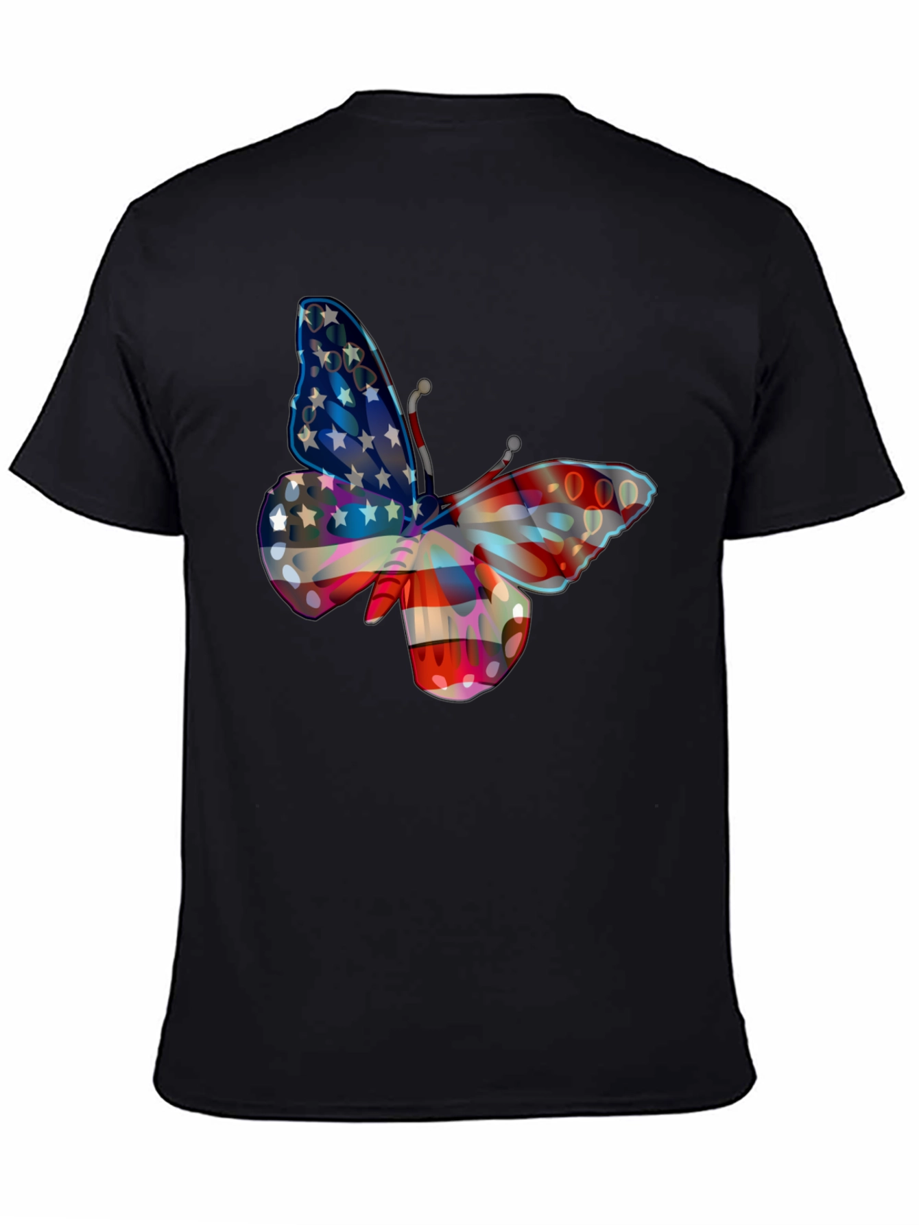 American Flag Butterfly Graphic T-Shirt