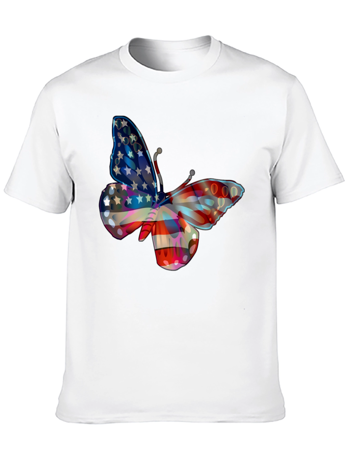 American Flag Butterfly Graphic T-Shirt