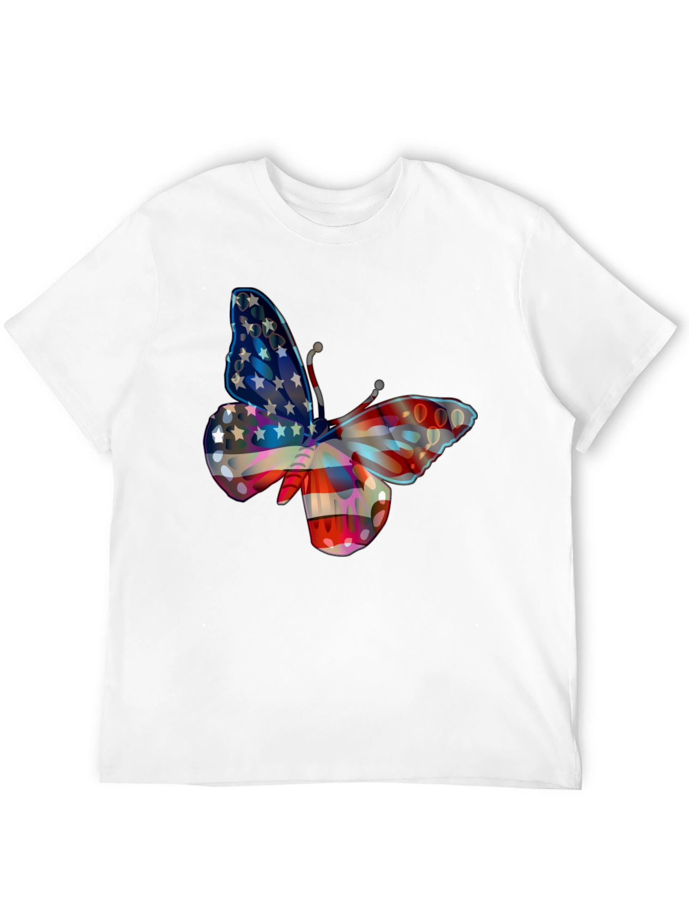 American Flag Butterfly Graphic T-Shirt