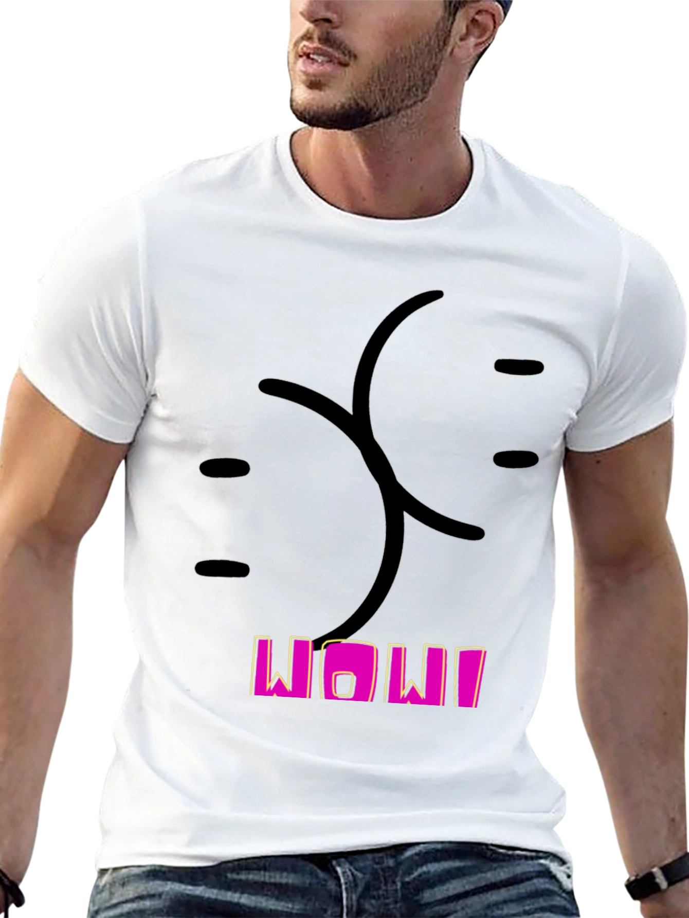 Funny Butt Graphic Black T-Shirt for Men